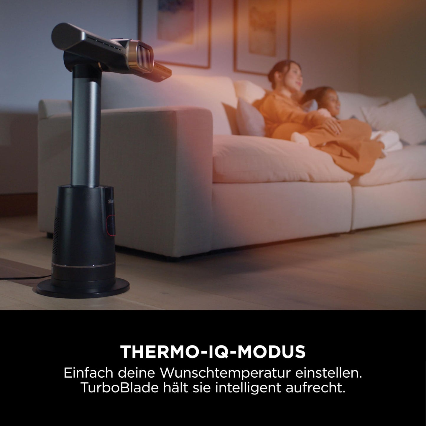 Shark TurboBlade Cool + Heat 2-in-1 fan & fan heater with Thermo IQ, remote control & oscillation | Bladeless Tower Fan for Rapid Heating & Air Cooling, Black Gold, TH200EU