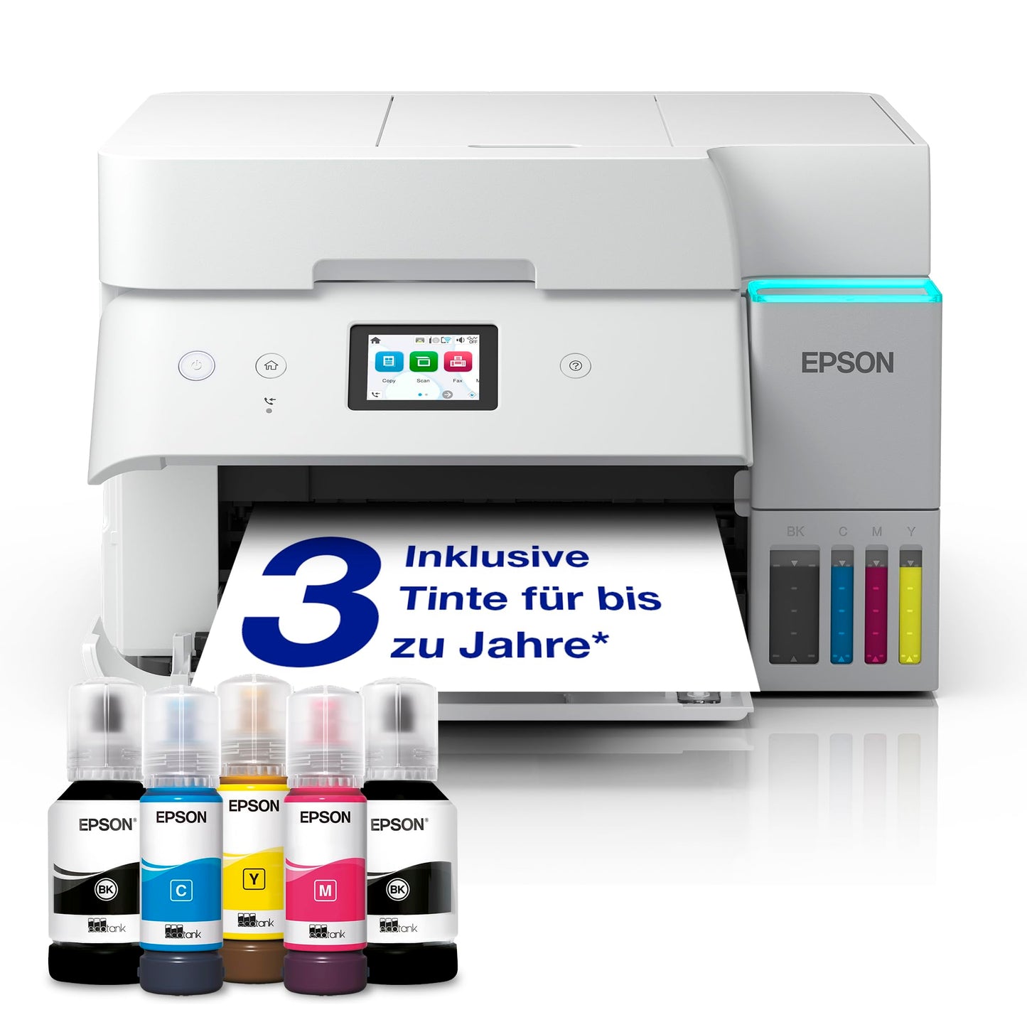 Epson EcoTank ET-4956 ink tank printer | for the home office | WiFi & Ethernet | A4 | (Duplex) printing, scanning, copying, faxing | 6.1 cm touchscreen | ADF | Includes ink for up to 3 years