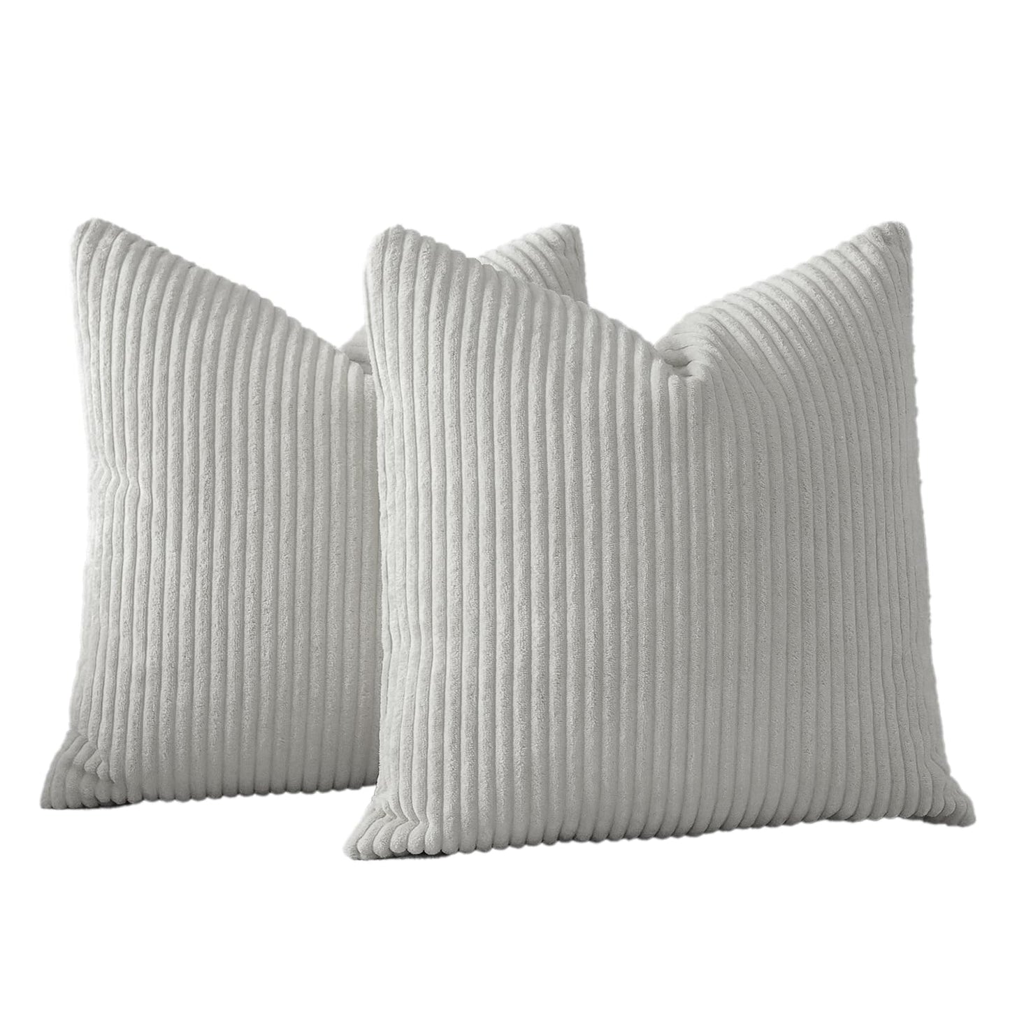 JOTOM Set of 2 corduroy cushion covers, decorative cushions, sofa cushions, couch cushions, decorative cushions, decorative cushion covers for sofa, living room, 60 x 60 cm, bend grey - YLDXRUK74