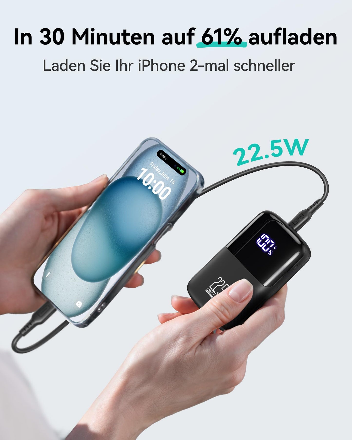 INIU Power Bank, 22.5W Fast Charging 10000mAh PowerBank Small But Strong, PD3.0 QC4.0 USB C Input&Output External Mobile Phone Batteries for iPhone 17 16 15 14 13 12 Pro Max Mini Plus Samsung S23 AirPods iPad etc - BI-B61