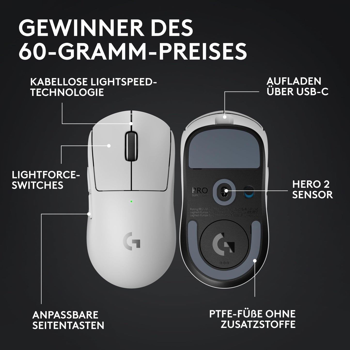 Logitech G Pro X Superlight 2 White (910-006638)