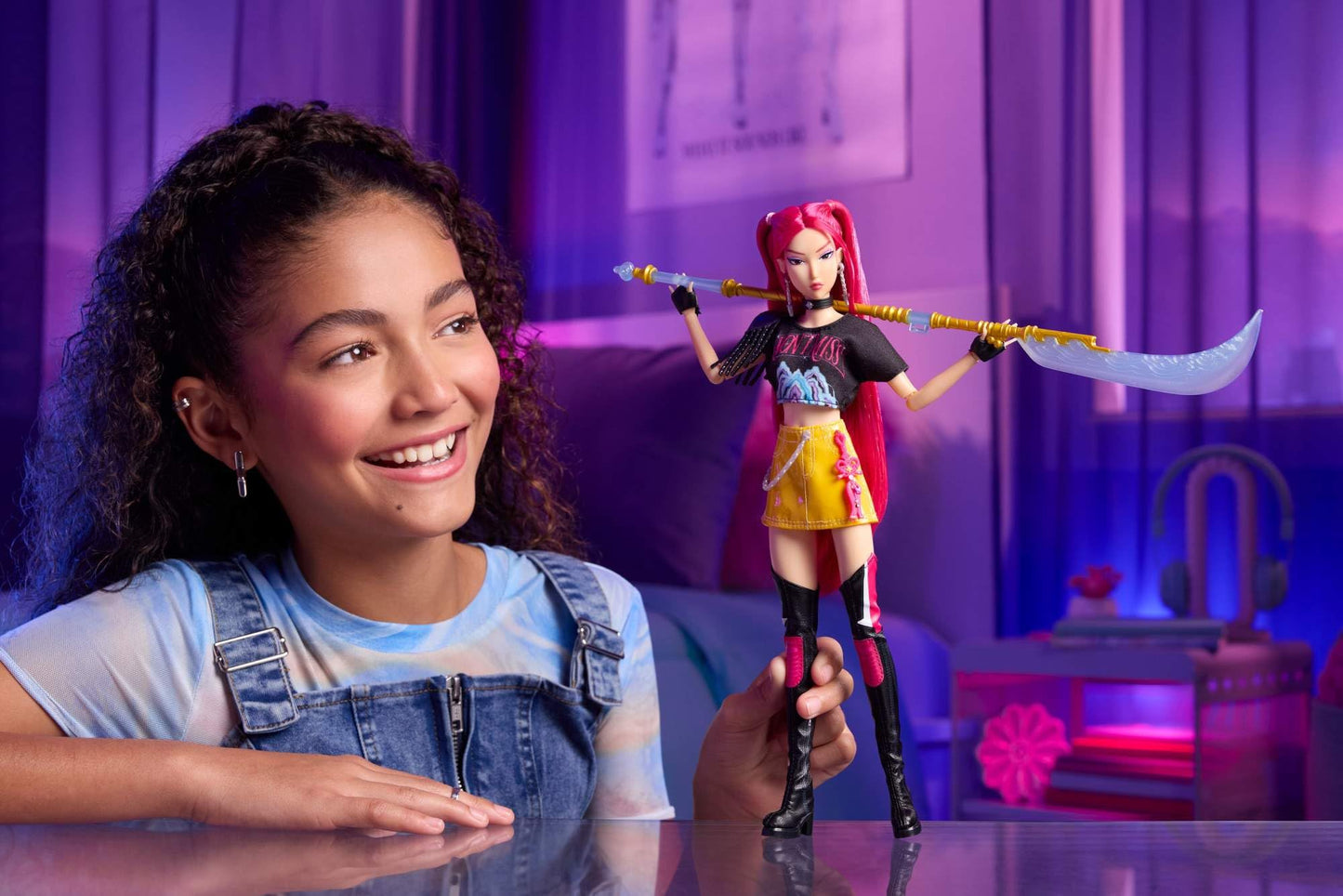 Mattel KPop Demon Hunters HUNTR/X Mira Fashion Doll in How It's Done Stage Outfit with Sword Accessory, Movie Inspired, JRN36