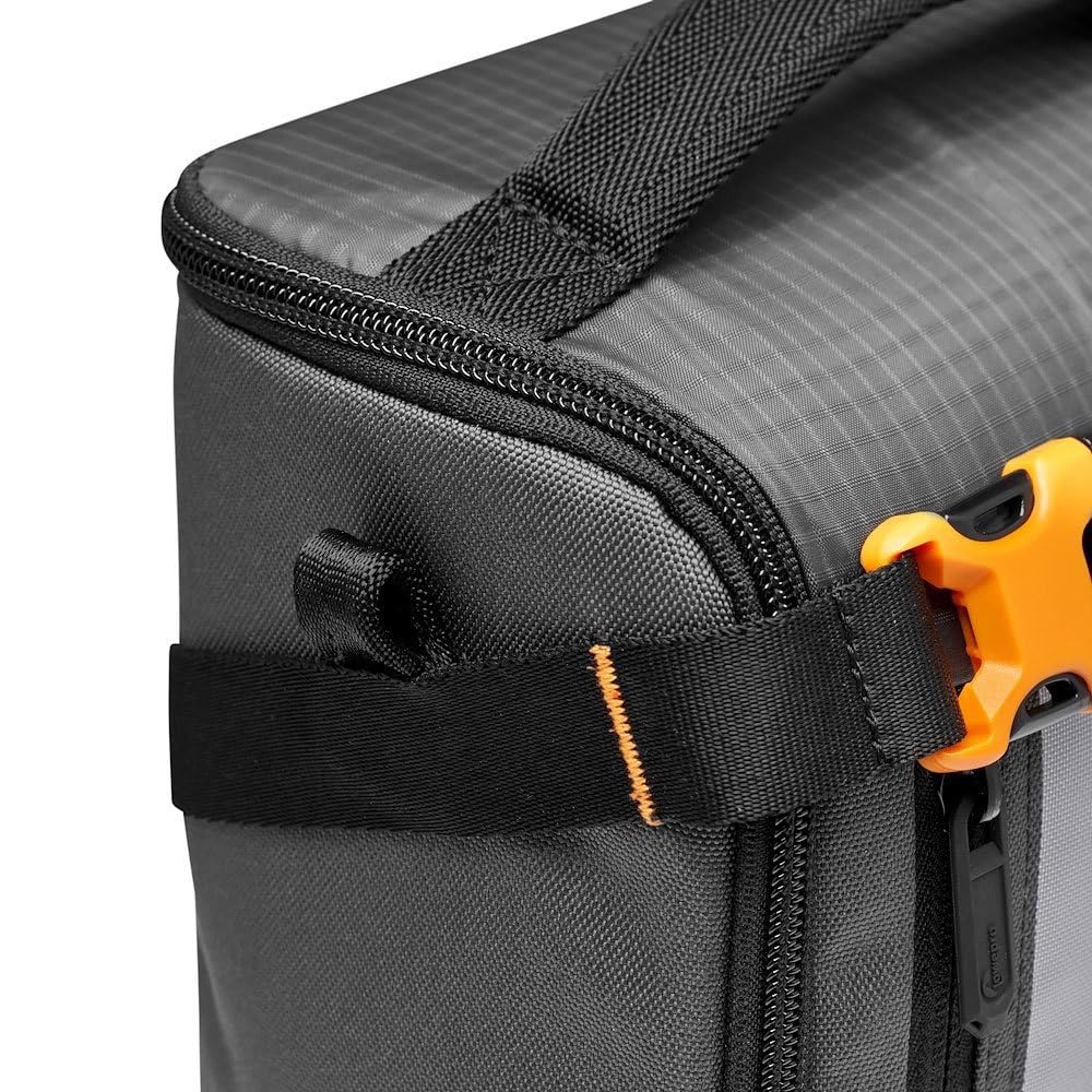 Lowepro GearUp Creator Box Large II, Case for Mirrorless and DSLR Cameras, Camera Bag with QuickDoor Access, Made from Recycled Material, Orange Padded Interior Compartments, Gray - LP37348-GRL