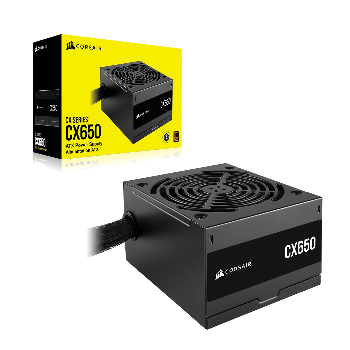 CORSAIR CX650 ATX 650W EU Power Supply - Black - CP-9020278-EU