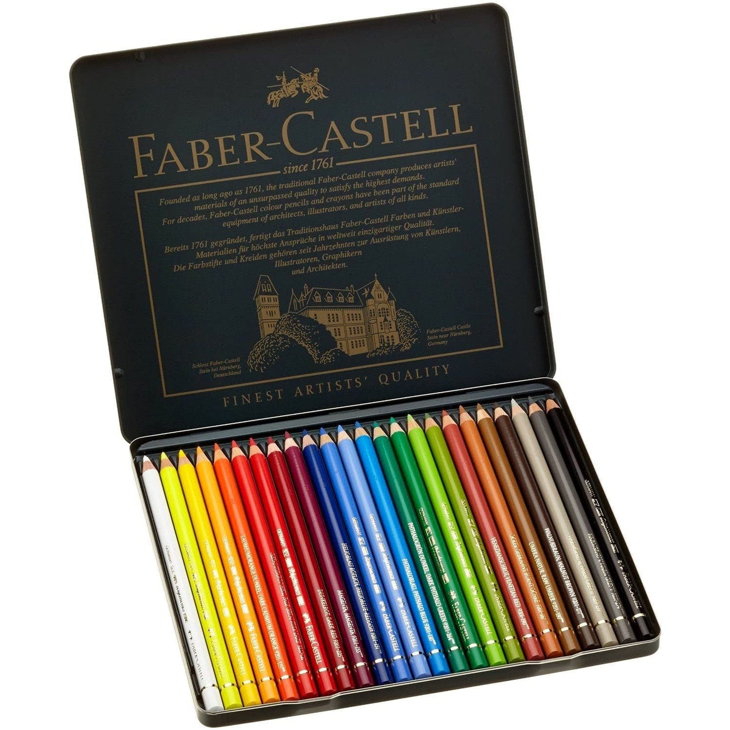 Faber-Castell - Polychromos colored pencils set 24 colors metal case - 110024