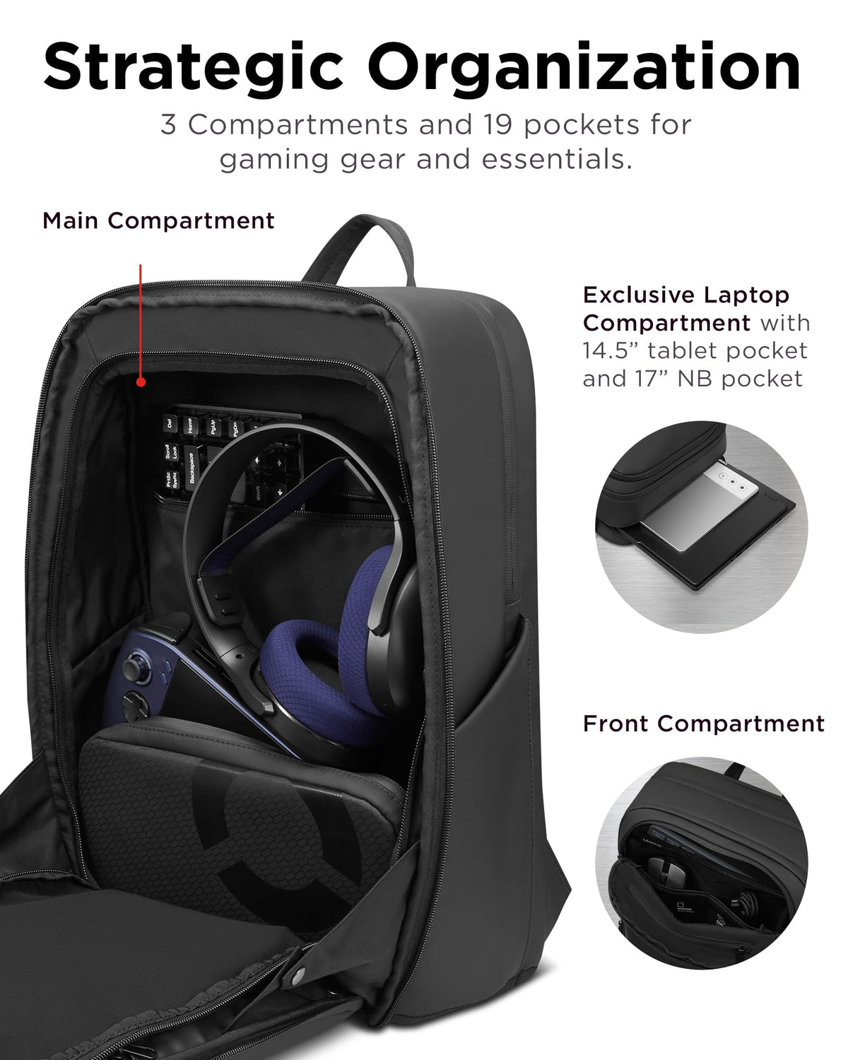 Lenovo Legion 17 Inch Gaming Backpack GB800 | Black Color - GX41U39299