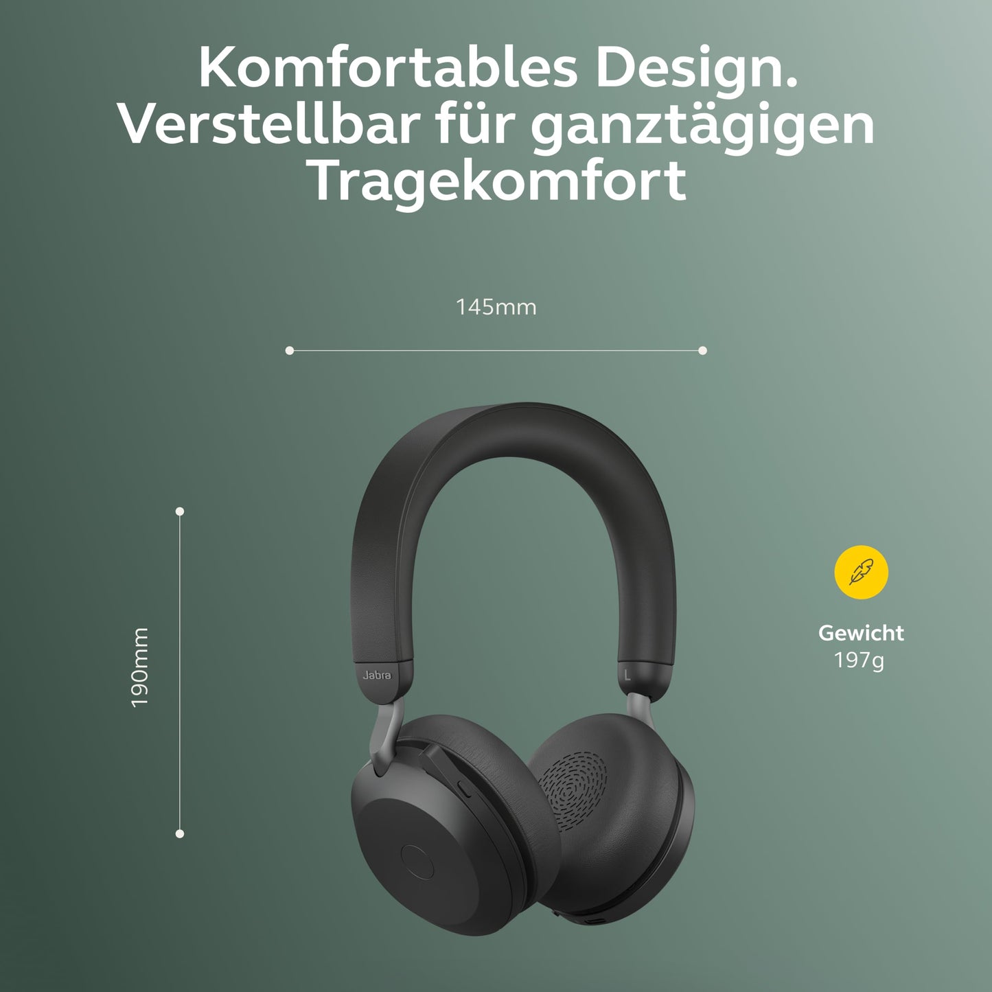 Jabra Evolve2 75 Wireless PC Headset with 8-microphone technology - dual foam stereo headphones with advanced active noise cancellation, USB-C Bluetooth adapter and UC compatibility - Black - 27599-989-899