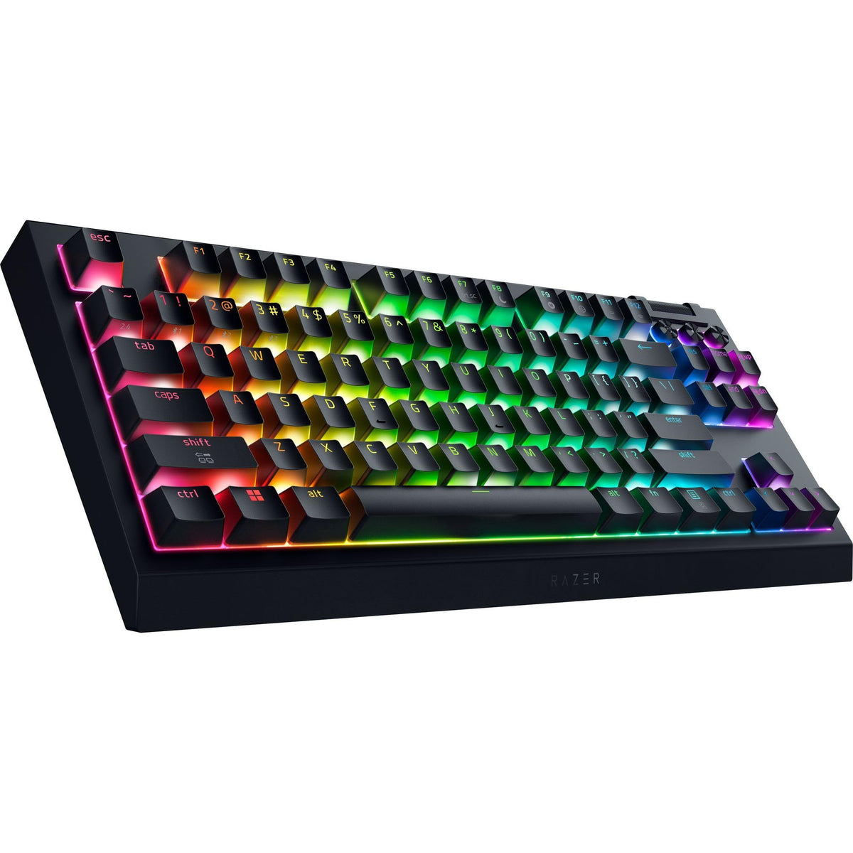 Razer BlackWidow V4 Tenkeyless HyperSpeed (Orange Tactile Switch) - Wireless Hot-Swap Gaming Keyboard - Without Numpad - Bluetooth & HyperSpeed 1000Hz - Snap Tap - QWERTZ DE Layout | Black - RZ03-05480400-R3G1