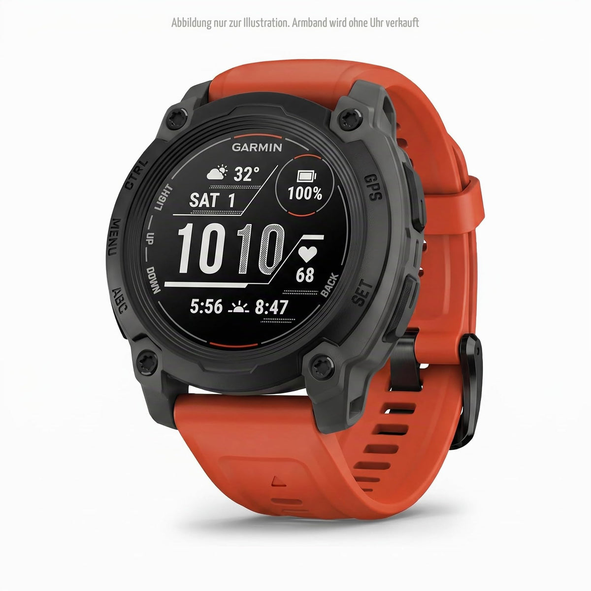 Garmin Quickfit Band 20 mm, Silicone, Flame Red - 010-13102-02