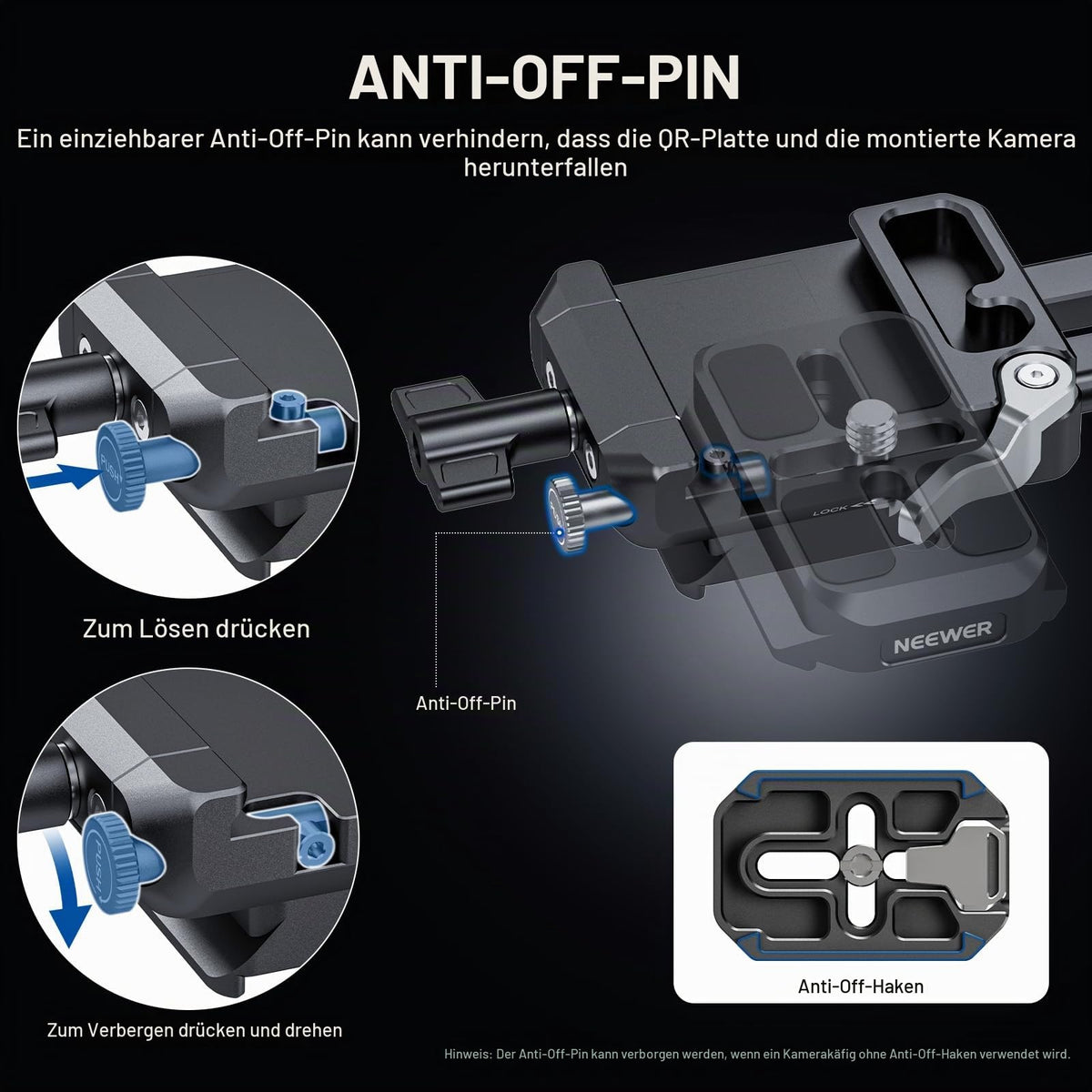 NEEWER V Mount Battery Plate cu Placă de schimb rapid de tip Arca, PS015 PRO