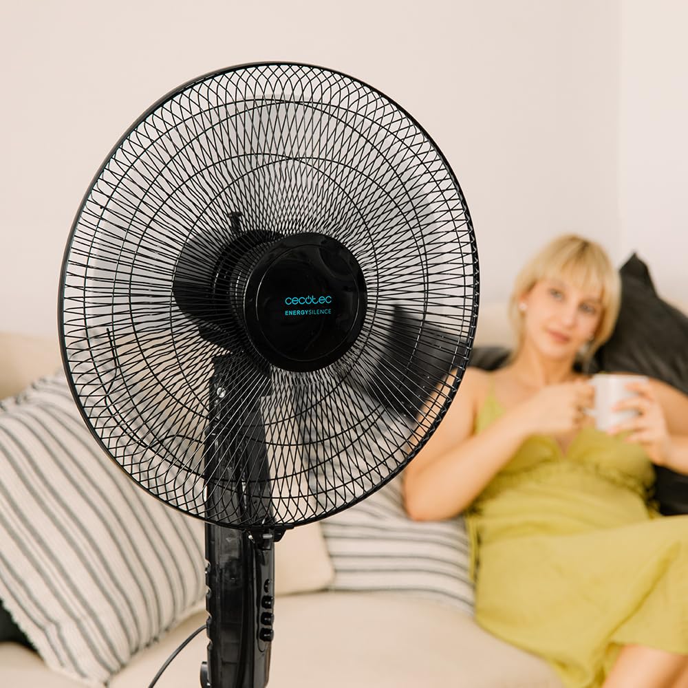 Cecotec pedestal fan EnergySilence 515 MaxFlow Black, 45W, diameter of 16", 5 blades, 1h timer, 3 speeds and automatic oscillation, height adjustable up to 135cm - 08299