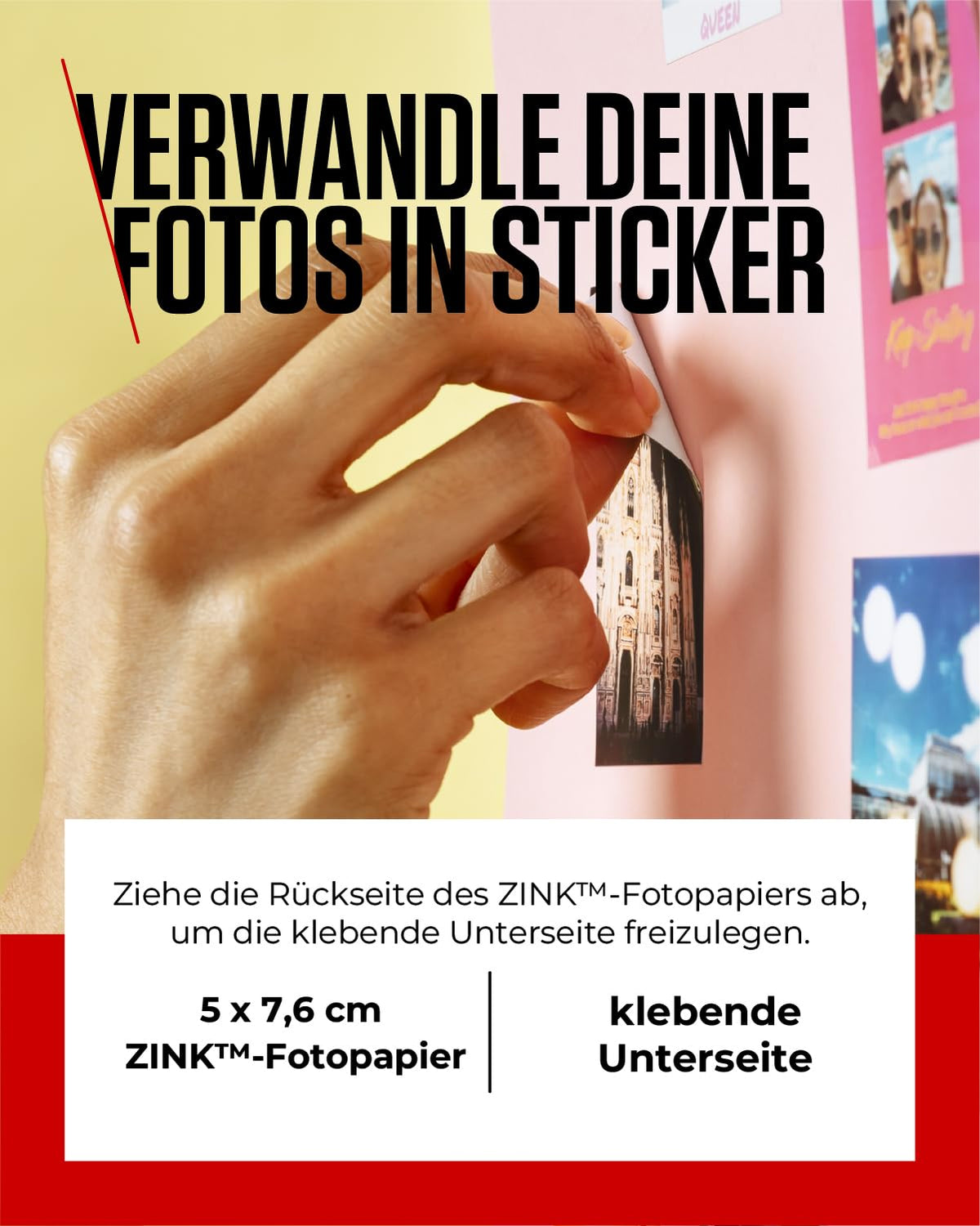 Canon Zink™ Photo Paper - Self-Adhesive 2x3" Photo Paper (50 Sheets) - Print cell phone photos for personalized stickers - Zoemini - Zoemini ZINK