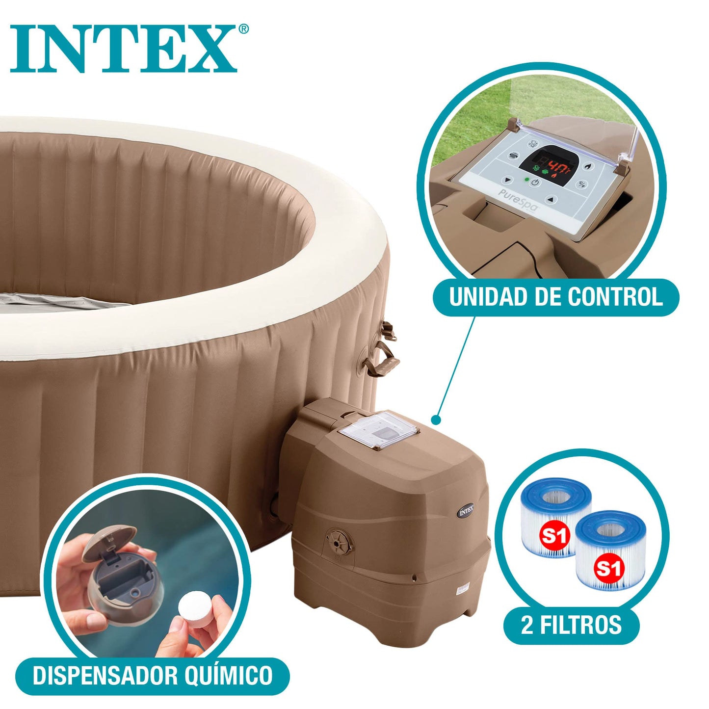 85IN X 28IN PURESPA BUBBLE MASSAGE SET - 28428EX