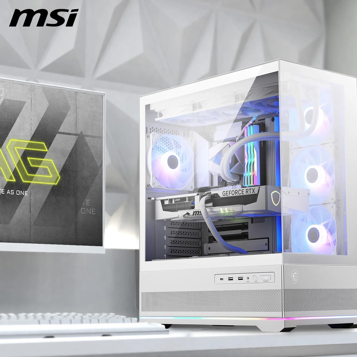 MSI MAG Pano 110R PZ White – Mid-Tower Gaming PC Case - 306-7G28W21-JA4