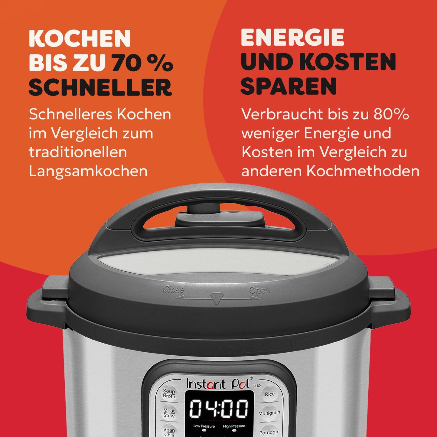 Instant Pot Duo 7-in-1 Multi Cooker 5.7L - Brushed Stainless Steel, Large Pressure Cooker, Slow Cooker, Rice Cooker, Sauteer, Yogurt Maker, Steamer and Food Warmer, Dishwasher Safe - 112-0182-01-EU