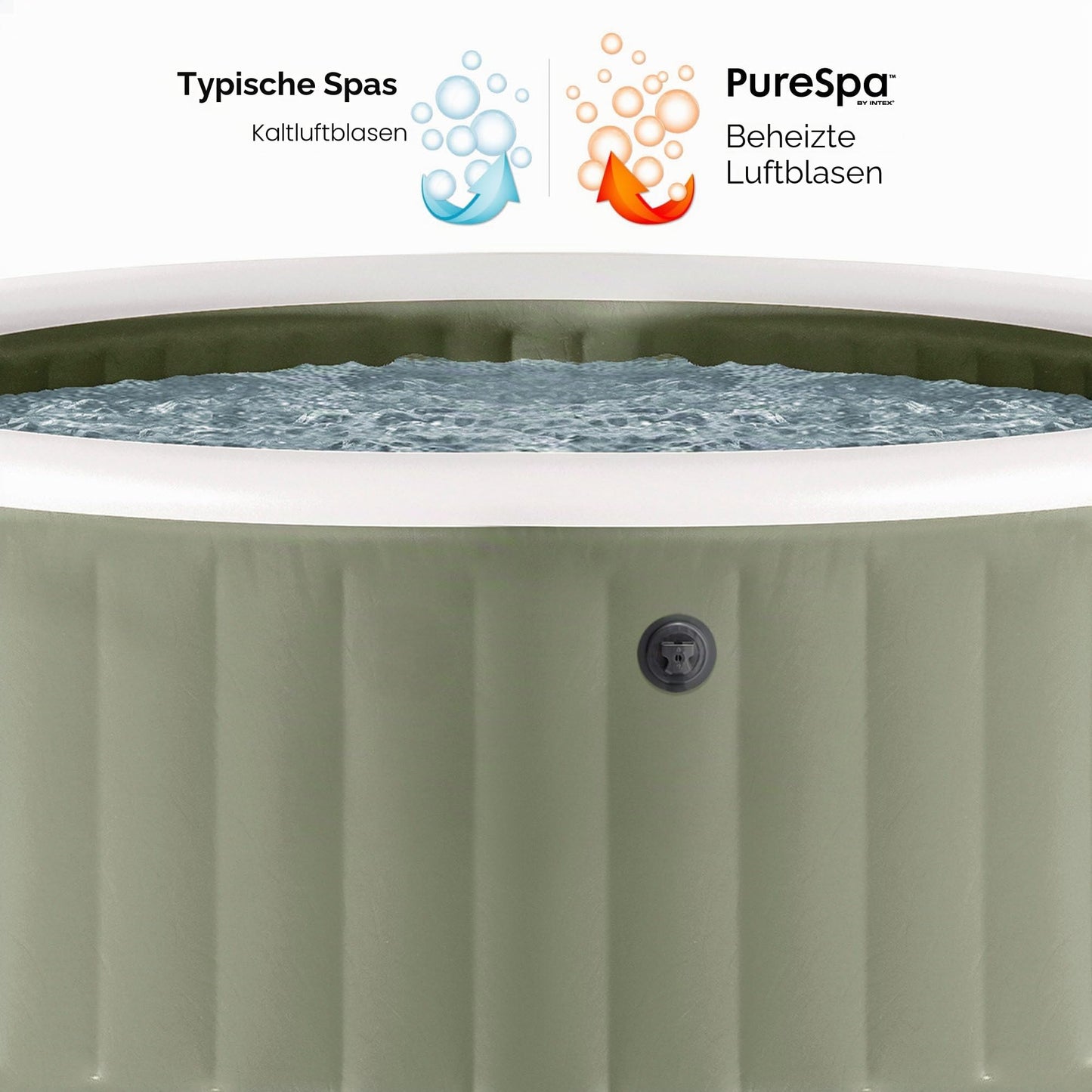 Intex 4-Person Olive Green Round Bubble Spa Set 28426NP (196cm x 71cm)
