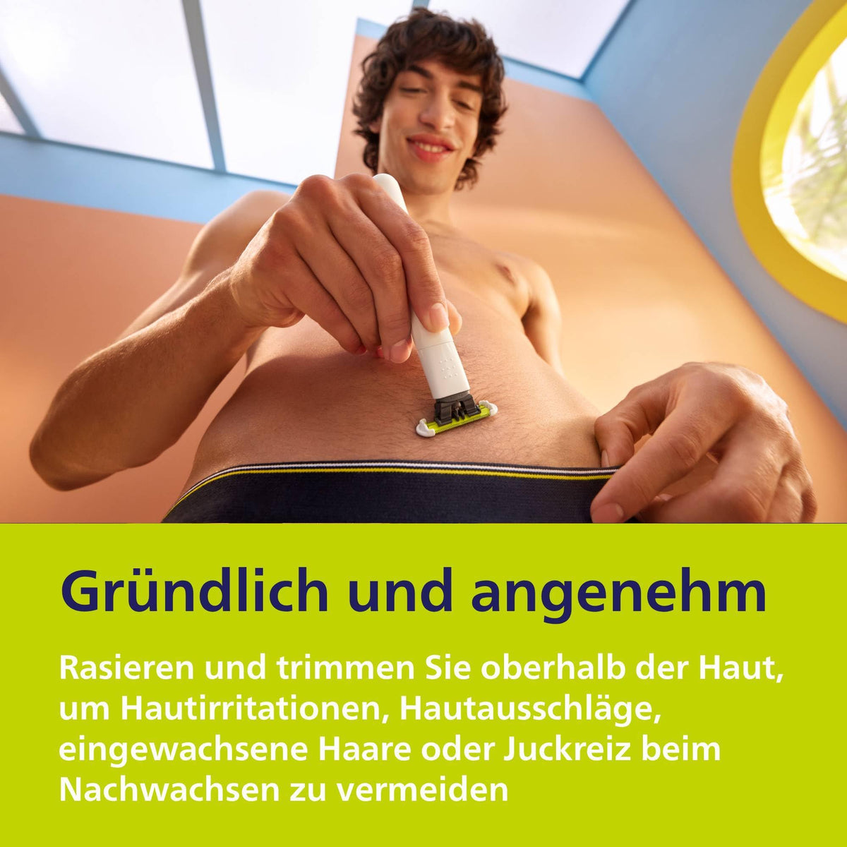 Philips OneBlade Intimate, pentru epilare intimă, tăiere și ras cu protecție suplimentară pentru piele, pentru o rasare temeinică și plăcută – fără a rade complet, model QP1924/30