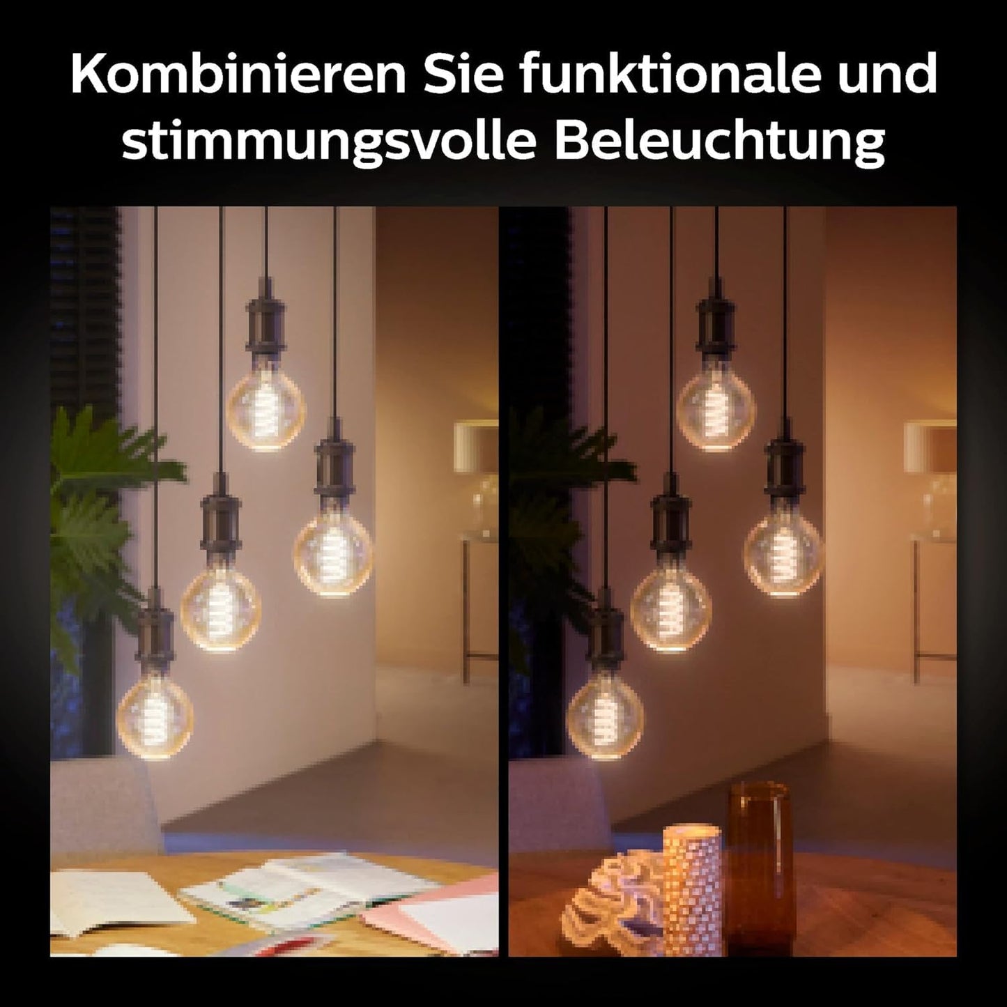 Philips Hue White E27 Filament Globe lamp (550 LM), dimmable LED lamp for the Hue lighting system with warm white light, smart light control via voice and app - 929003051901