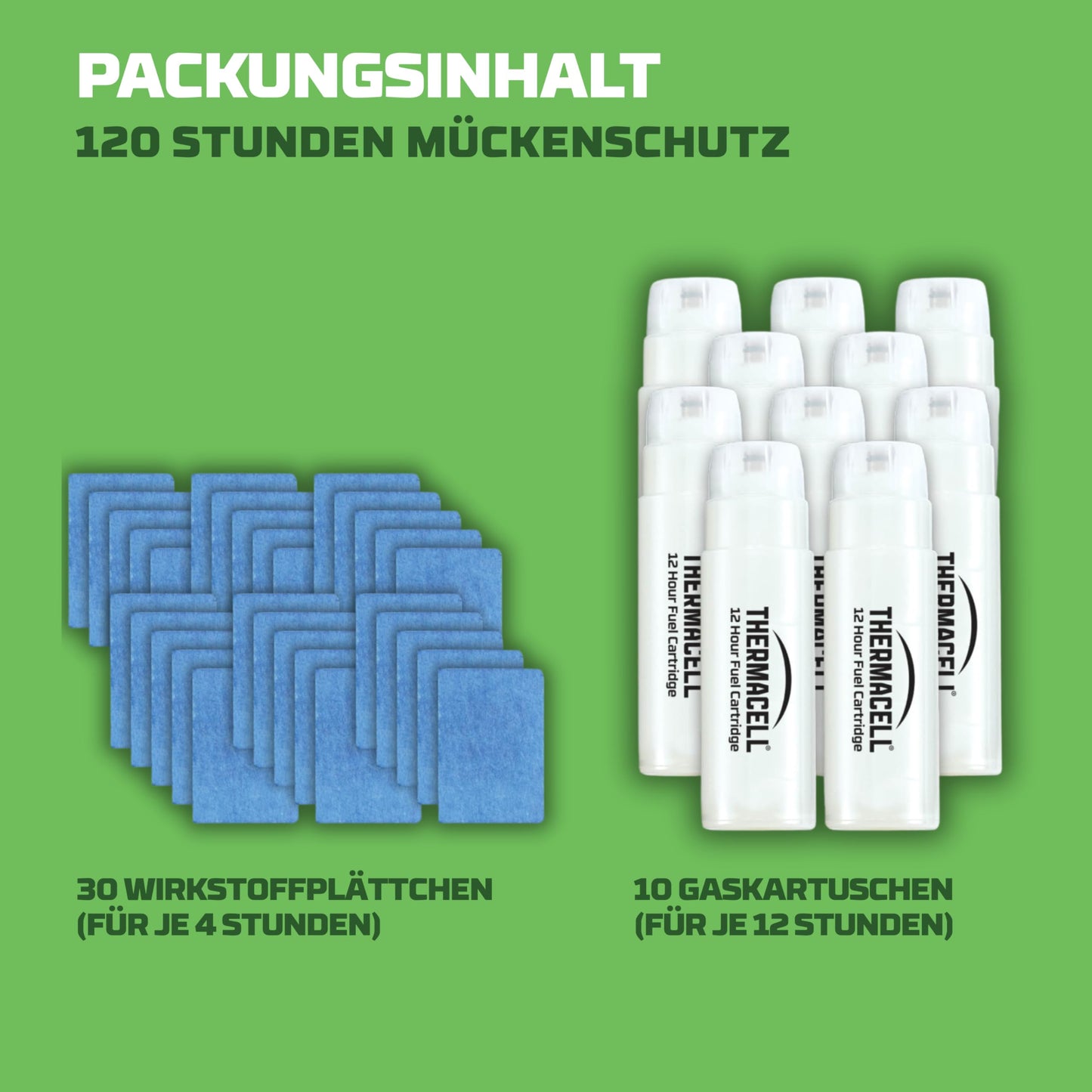Thermacell Mosquito Repellent Refill - 120 Hour Mosquito Repellent | 30 active ingredient plates & 10 gas cartridges – refill pack for Thermacell devices - 86601879