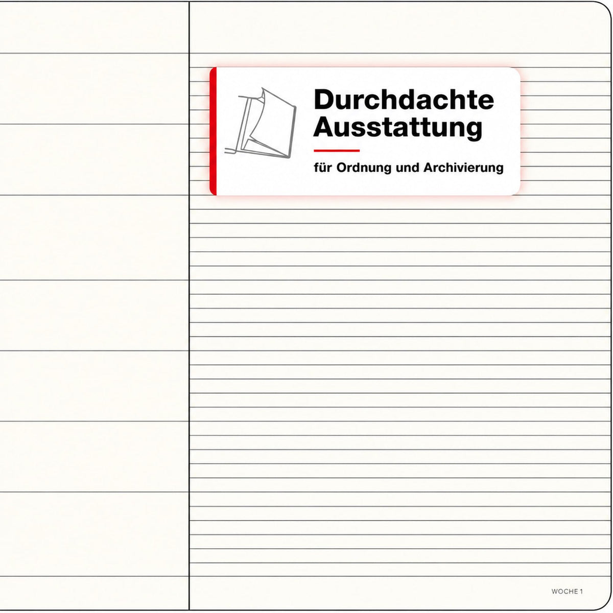 LEUCHTTURM1917 Weekly Calendar 2027 Medium (A5) with Notebook - German Appointment Planner, Spring Leaf, January-December 2027, Weekly Overview on the Left + Notes Page on the Right - 400053