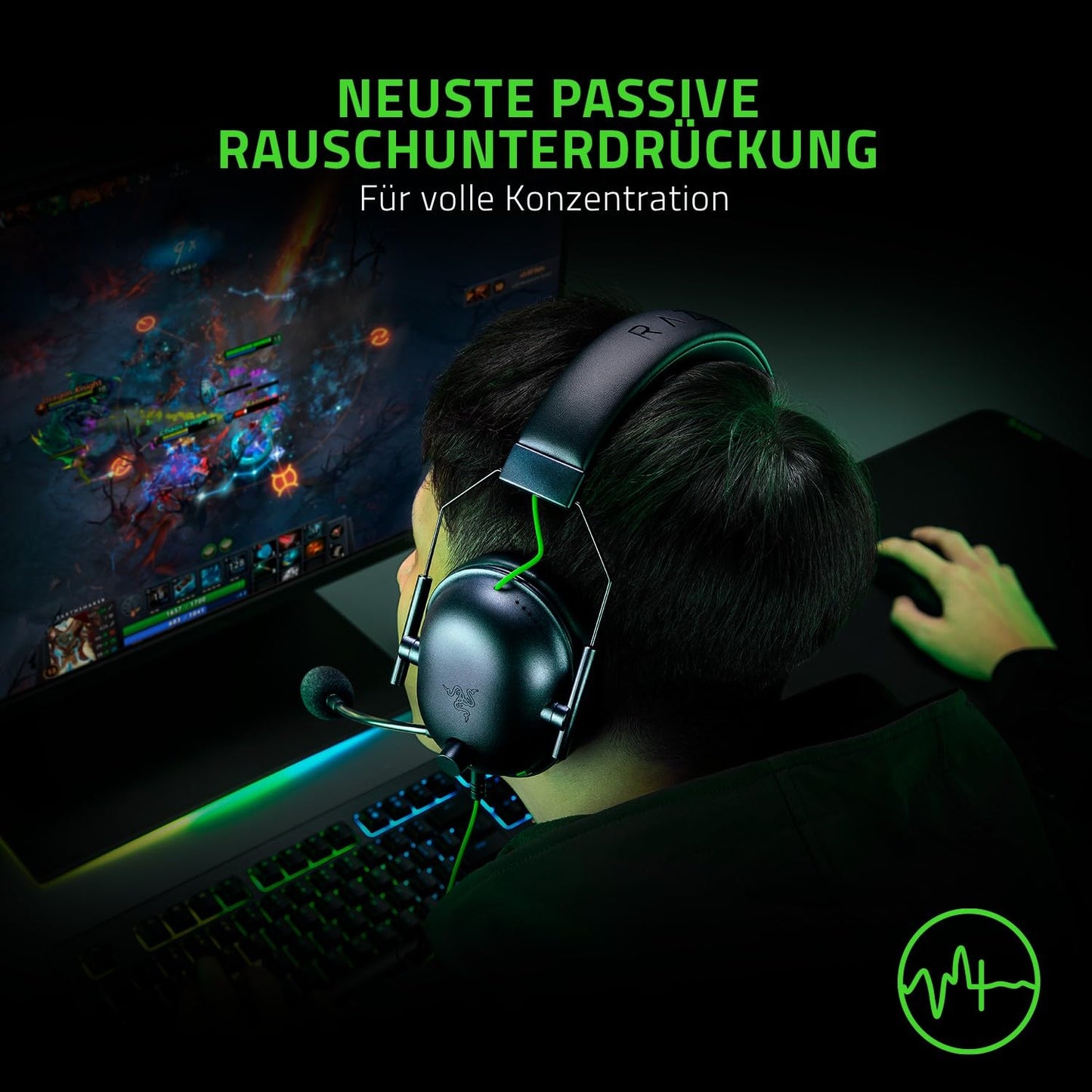 Razer BlackShark V2 X - Premium Esports Gaming Headset (Wired Headphones with 50mm Driver, Noise Canceling for PC, Mac, PS4, Xbox One & Switch) Black - RZ04-03240100-R3M1