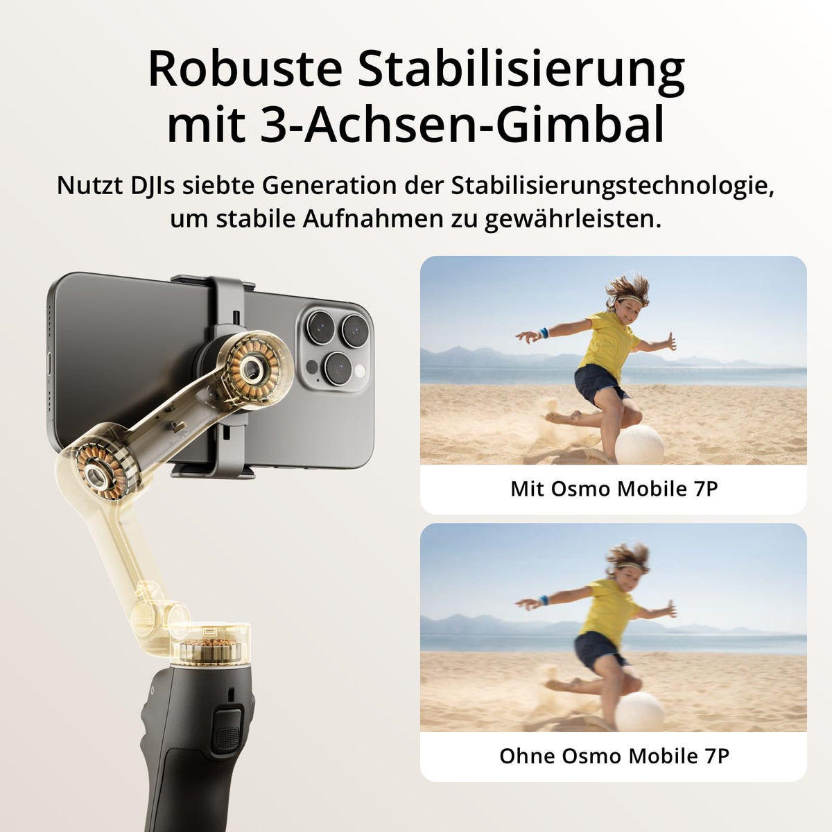 DJI Osmo Mobile 7P Gimbal Stabilizer (iPhone/Android), Native Tracking - 6941565997517