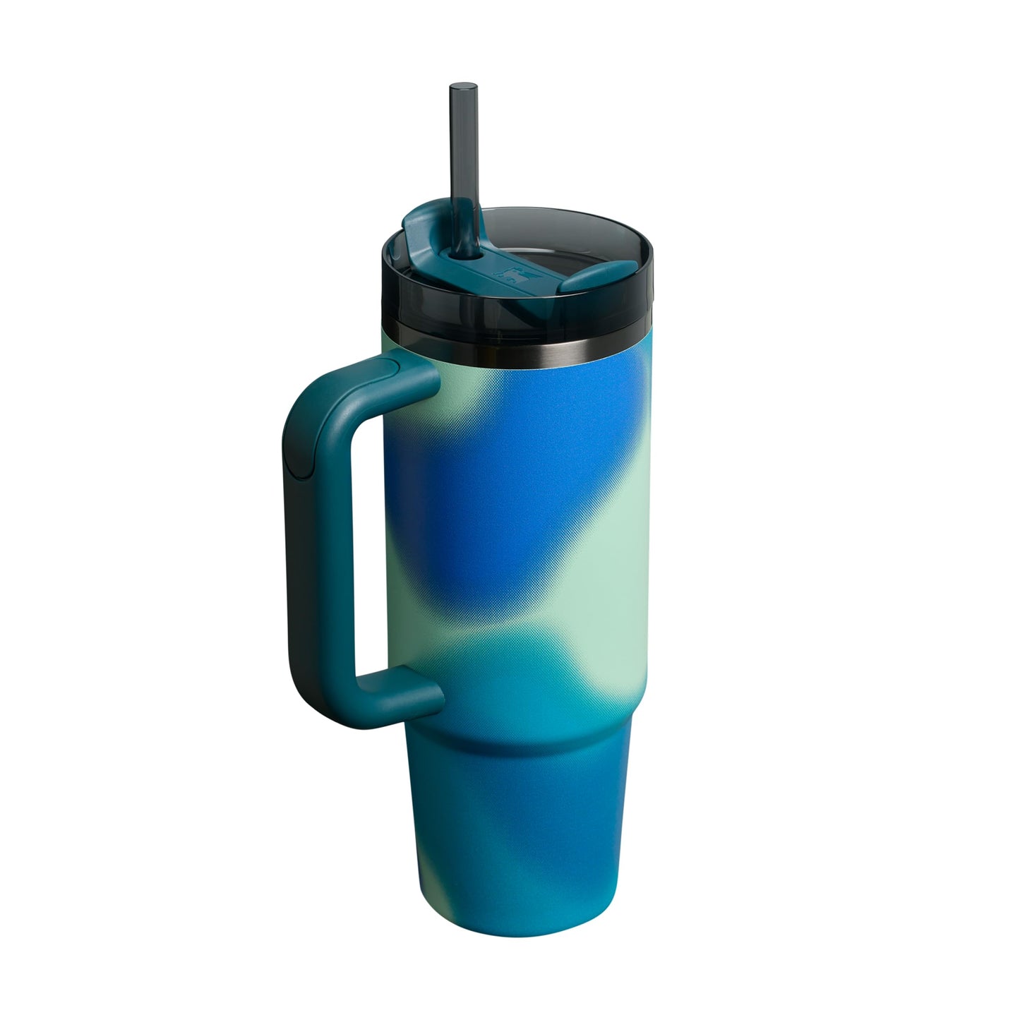 STANLEY 1913 Quencher H2.0 Flowstate Drinking Bottle with Straw 0.89L - Thermo Mug Cools for 9 Hours - 40 Hours Ice Cooled - Thermos Bottle BPA Free - Stainless Steel Drinking Cup - Coastal Teal Motion - 100000115534