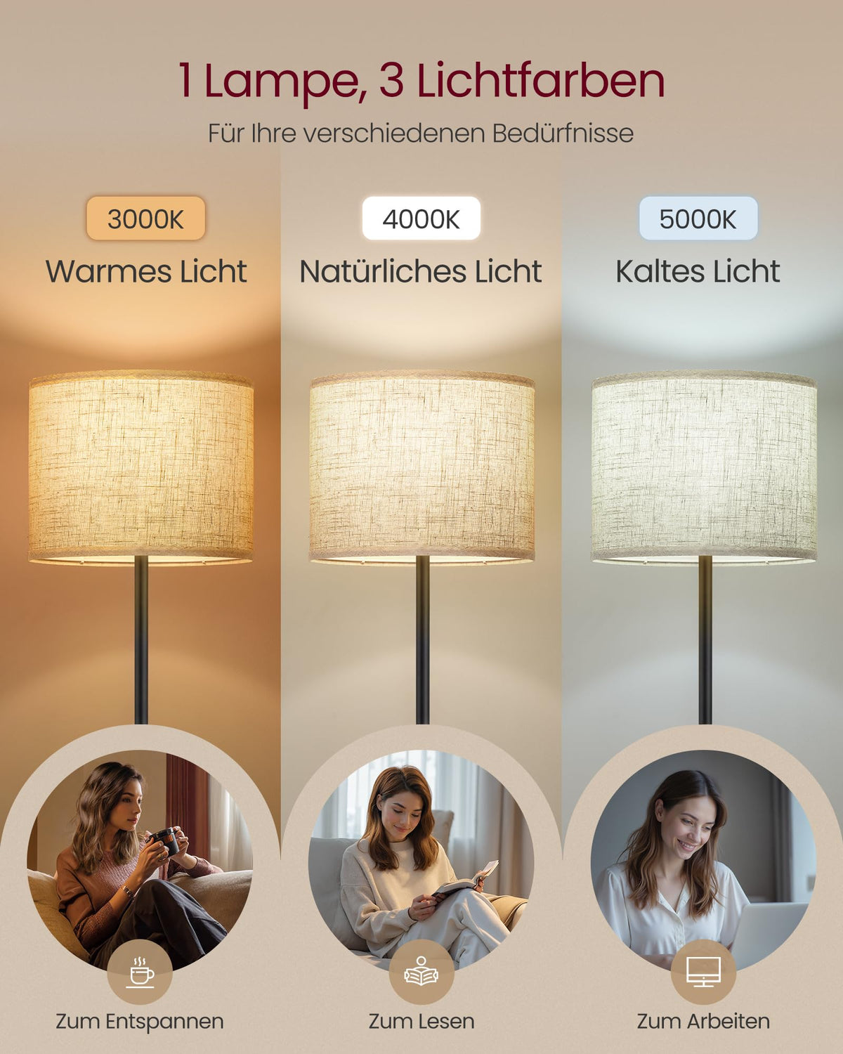 VASAGLE lampă de podea pentru living, lampă de citit ajustabilă în înălțime 140-170 cm - LFL002BH02