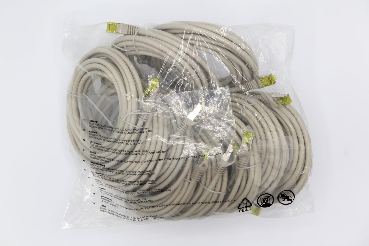 1aTTack.de Cat.7 Network Cable 5m Gray Pack of 10 Cat7 Ethernet Cable Network LAN Cable Raw Cable 10 Gb s SFTP PIMF LSZH Set Patch Cable with Rj 45 Plug Cat.6a - 4251073617145