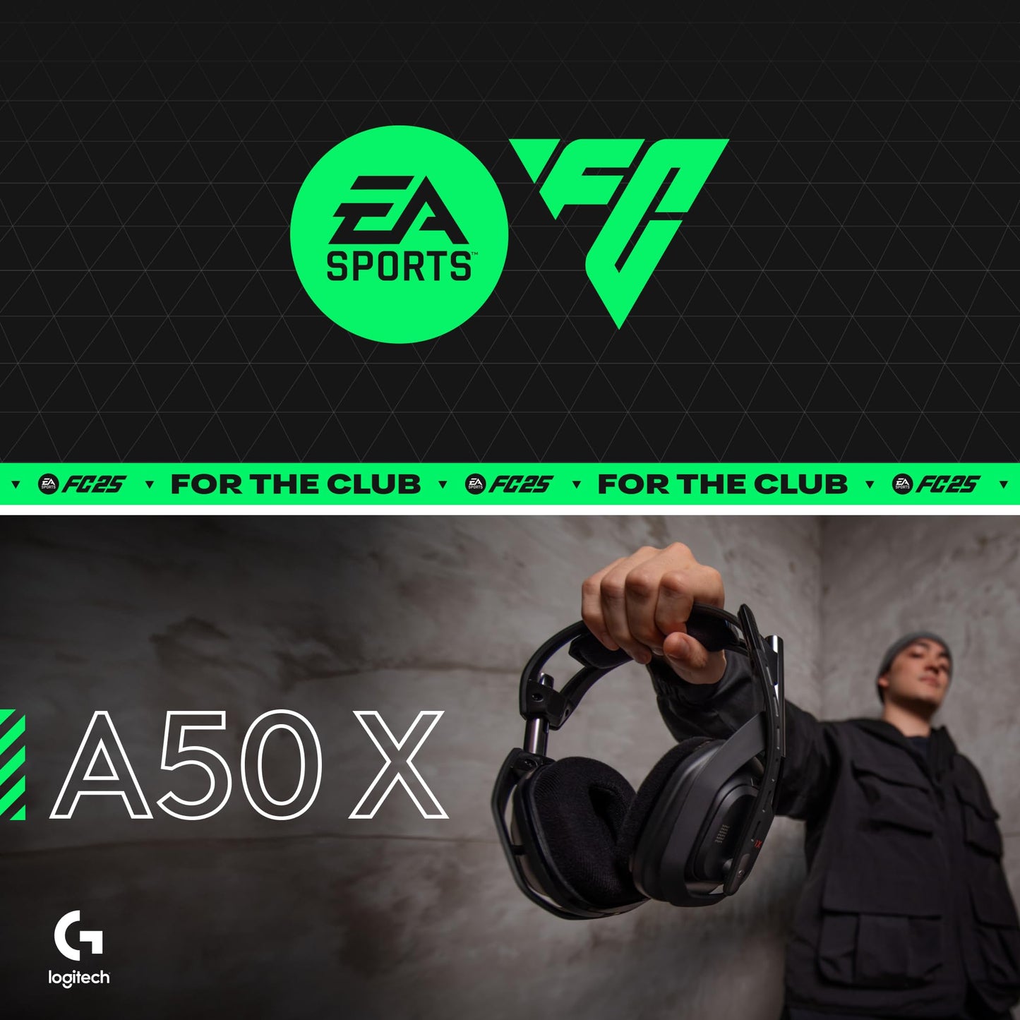Logitech G Astro A50 X LIGHTSPEED Wireless Gaming Headset + Base Station & EA SPORTS FC 25 (Xbox), Soft Bundle - Black