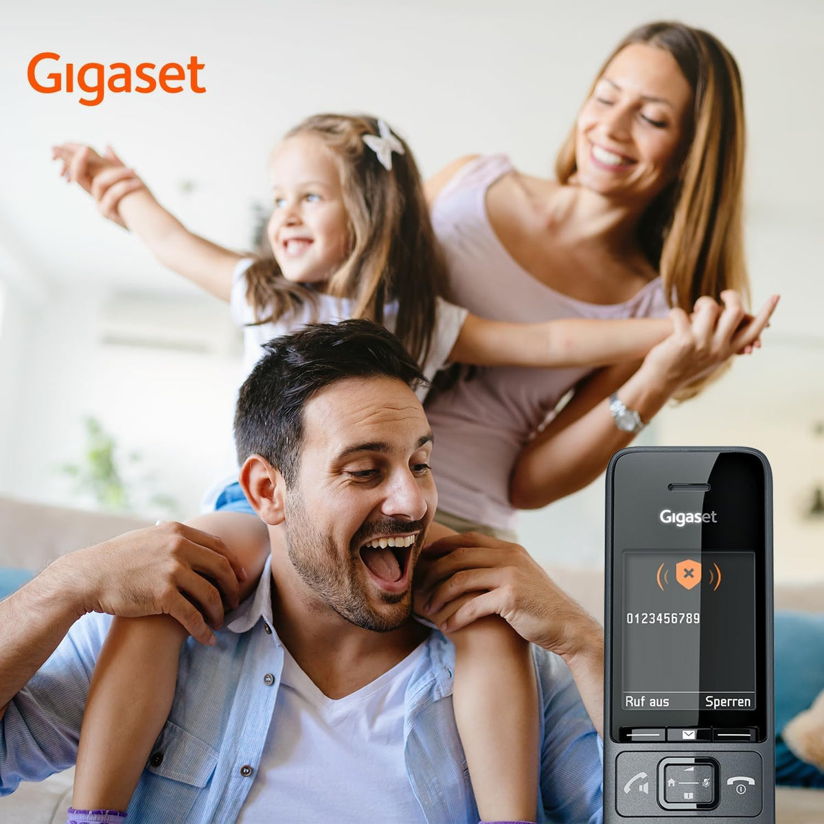 Gigaset COMFORT 520HX - receptor DECT cu suport de încărcare - Telefon fără fir pentru router și bază DECT, negru titan [Compatibil în DE, IT, FR, NL, BE, CHE, AUT] [Fără bază]