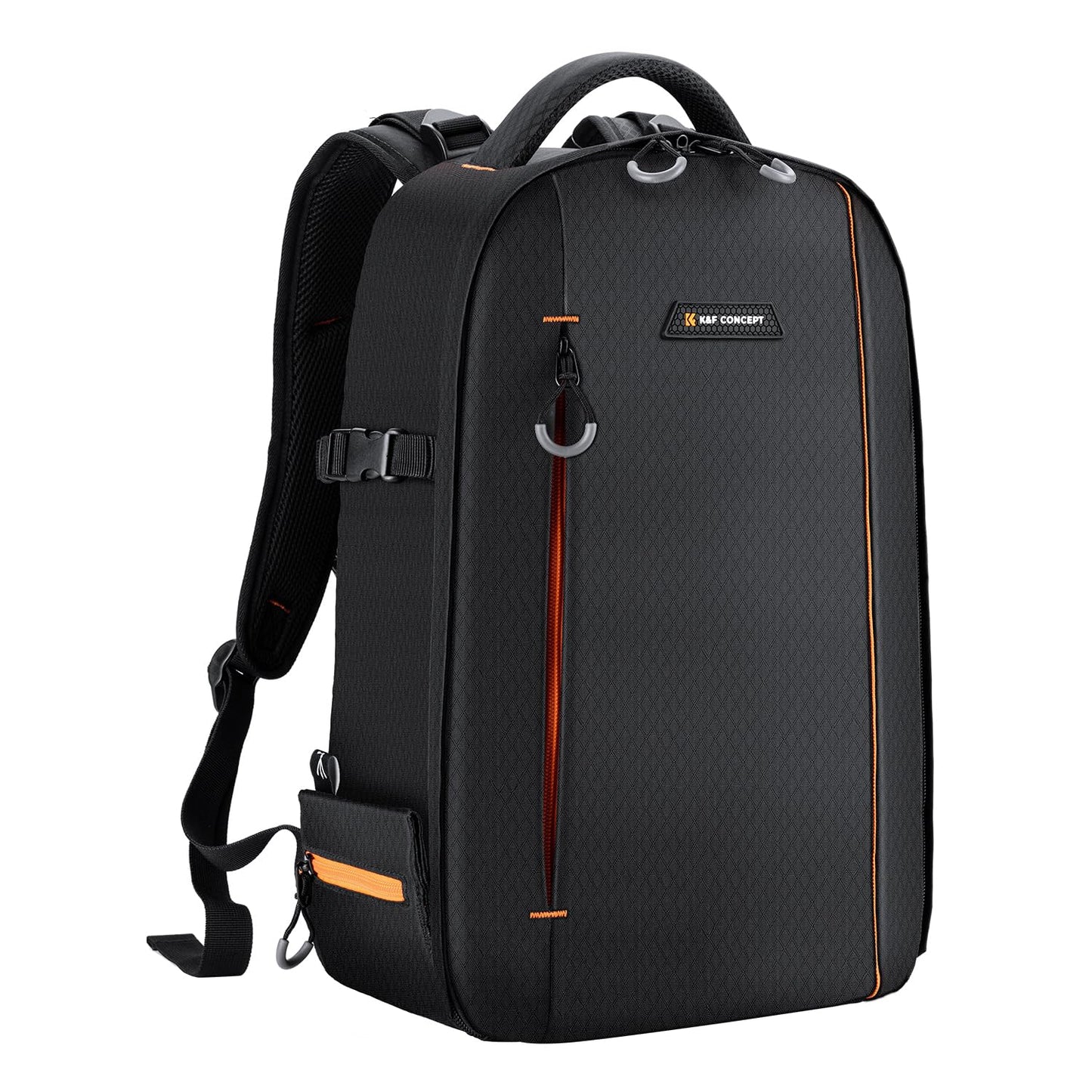 K&F CONCEPT Photo Backpack Waterproof Camera Bag Camera Backpack with Laptop Compartment Compatible with Canon Sony Nikon Olympus SLR/DSLR Camera, Lens and Accessories, Size M (Black+Orange) - KF13.140