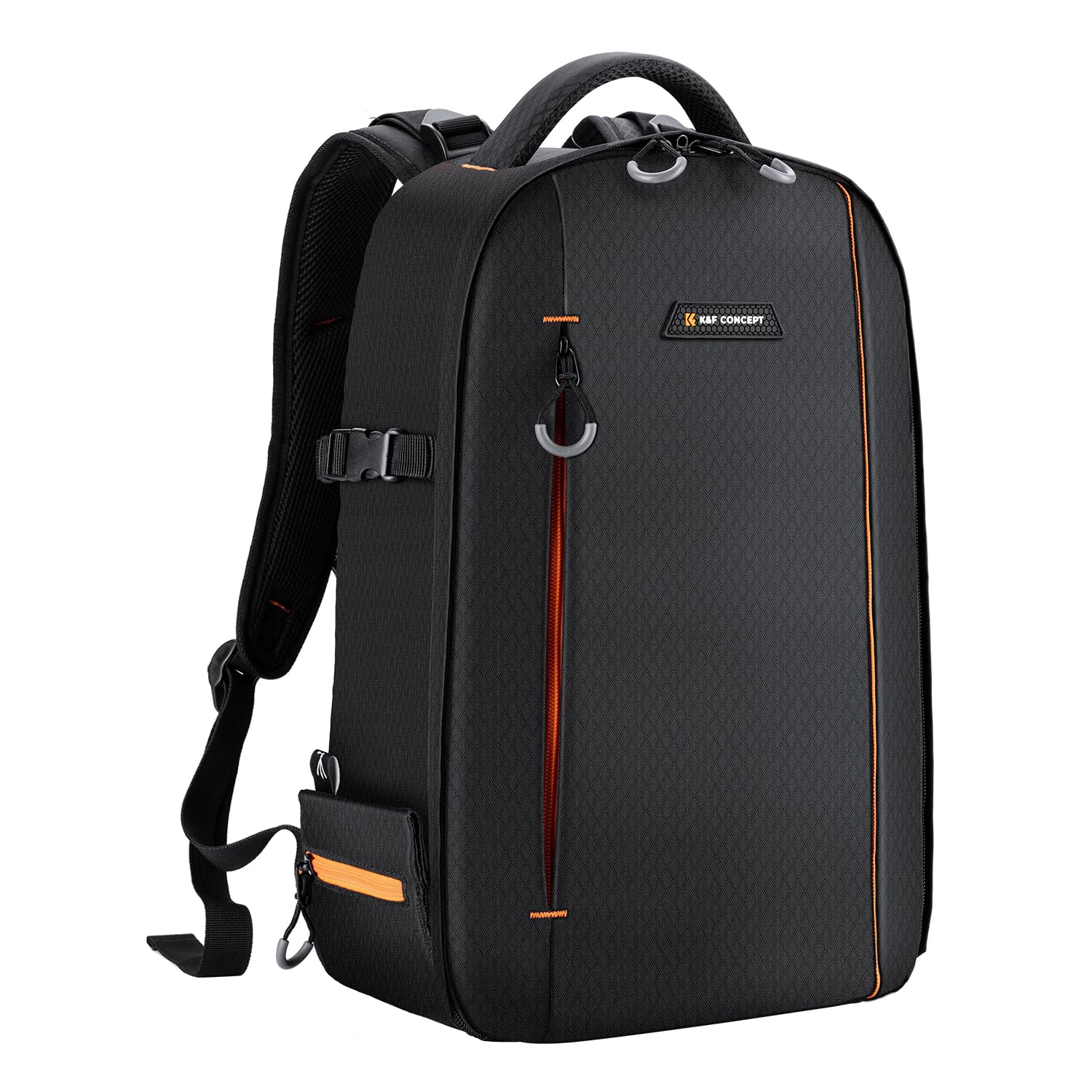 K&F CONCEPT Photo Backpack Waterproof Camera Bag Camera Backpack with Laptop Compartment Compatible with Canon Sony Nikon Olympus SLR/DSLR Camera, Lens and Accessories, Size M (Black+Orange) - KF13.140