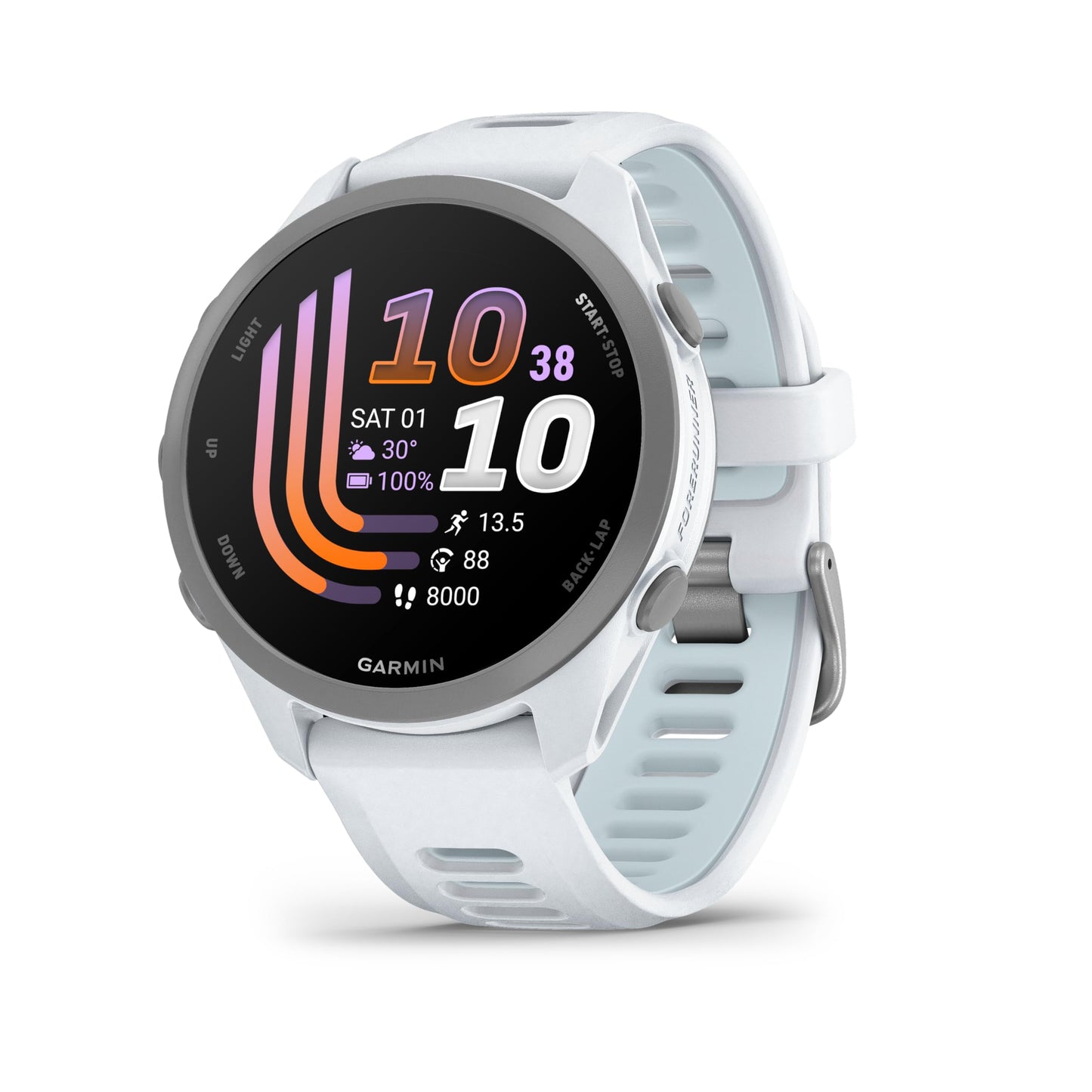 Garmin Forerunner 170 43mm - running smartwatch, 1.2" AMOLED touchscreen, up to 10 days battery life, training recommendations, health data, smart functions, 80+ sports apps, pay - 010-03920-01