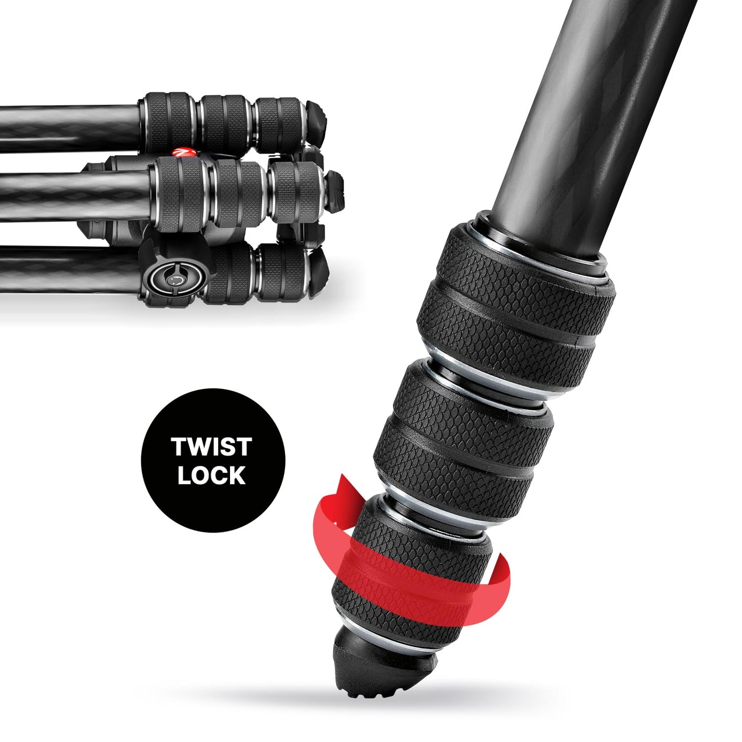 Manfrotto Befree Advanced Camera Tripod Kit, with Twist Lock, Portable and Compact Travel Tripod with Fluid Head, Carbon Camera Accessories for DSLR, SLR, Mirrorless - MKBFRTC4-BH