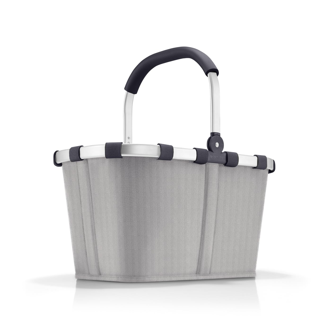 Reisenthel carrybag herringbone gray – Stable shopping basket with lots of storage space and practical inner pocket – Elegant and water-repellent design - BK7074