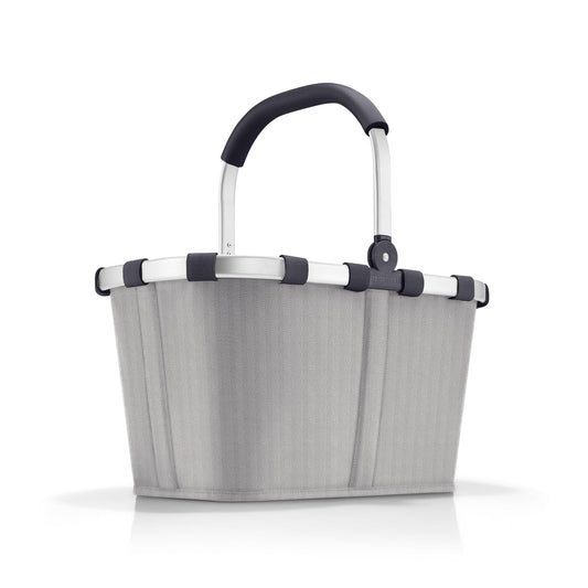Reisenthel carrybag herringbone gray – Stable shopping basket with lots of storage space and practical inner pocket – Elegant and water-repellent design - BK7074
