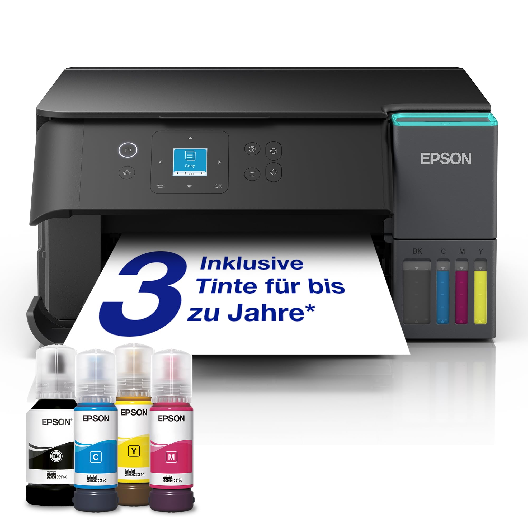 Imprimantă cu rezervor de cerneală Epson EcoTank ET-2955 | pentru gospodării aglomerate | WiFi | A4 | Imprimare, copiere,, scanare | display LCD de 3,7 cm | Imprimare duplex | Include cerneală pentru până la 3 ani