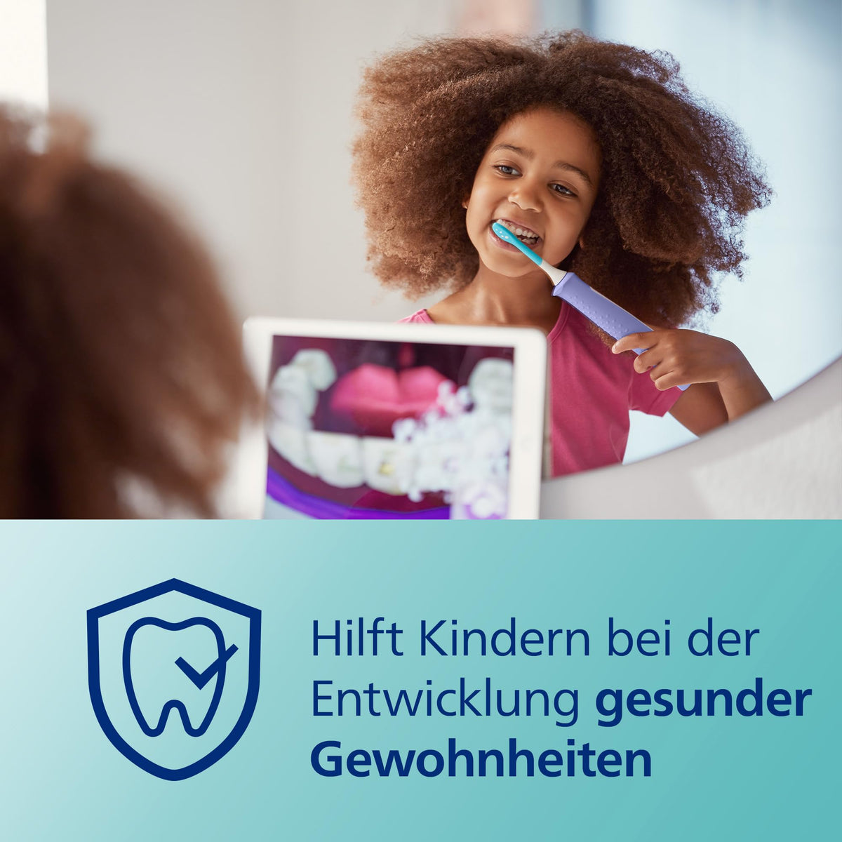 Philips Sonicare For Kids, electric sonic toothbrush with app, for children aged 3 and up, featuring SmarTimer and QuadPacer for thorough cleaning, Purple, Model HX6322/12