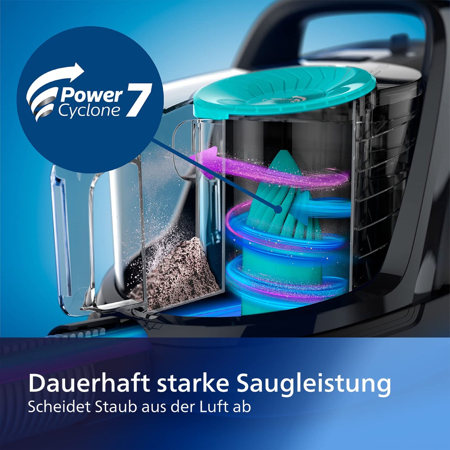 Philips FC9555/09 PowerPro Active bagless vacuum cleaner (650 W, 1.5 L dust volume, incl. mini turbo suction brush, hard floor nozzle)