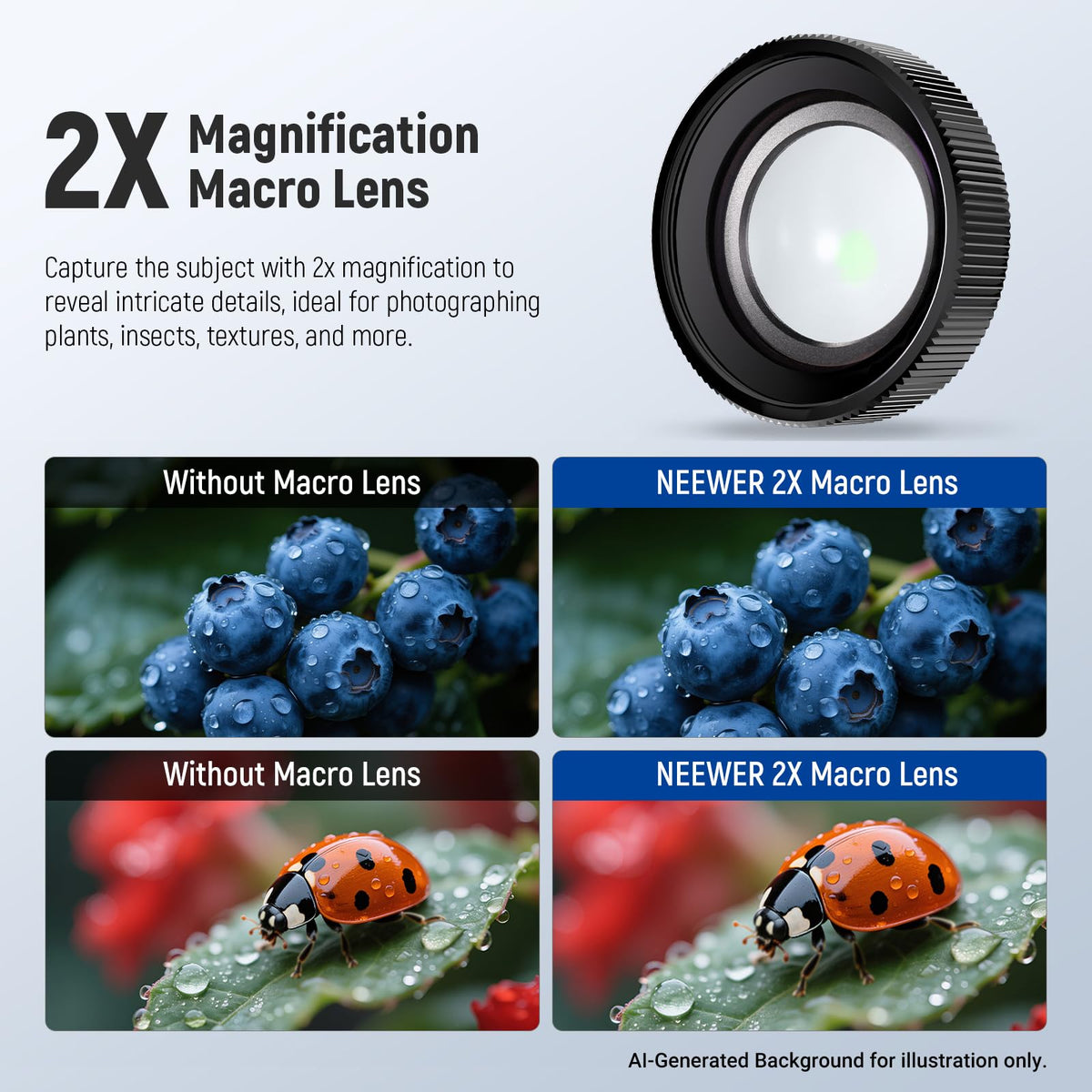 NEEWER Macro Lens compatible with DJI Osmo Nano/Action 5 Pro/Action 4 - 10106190
