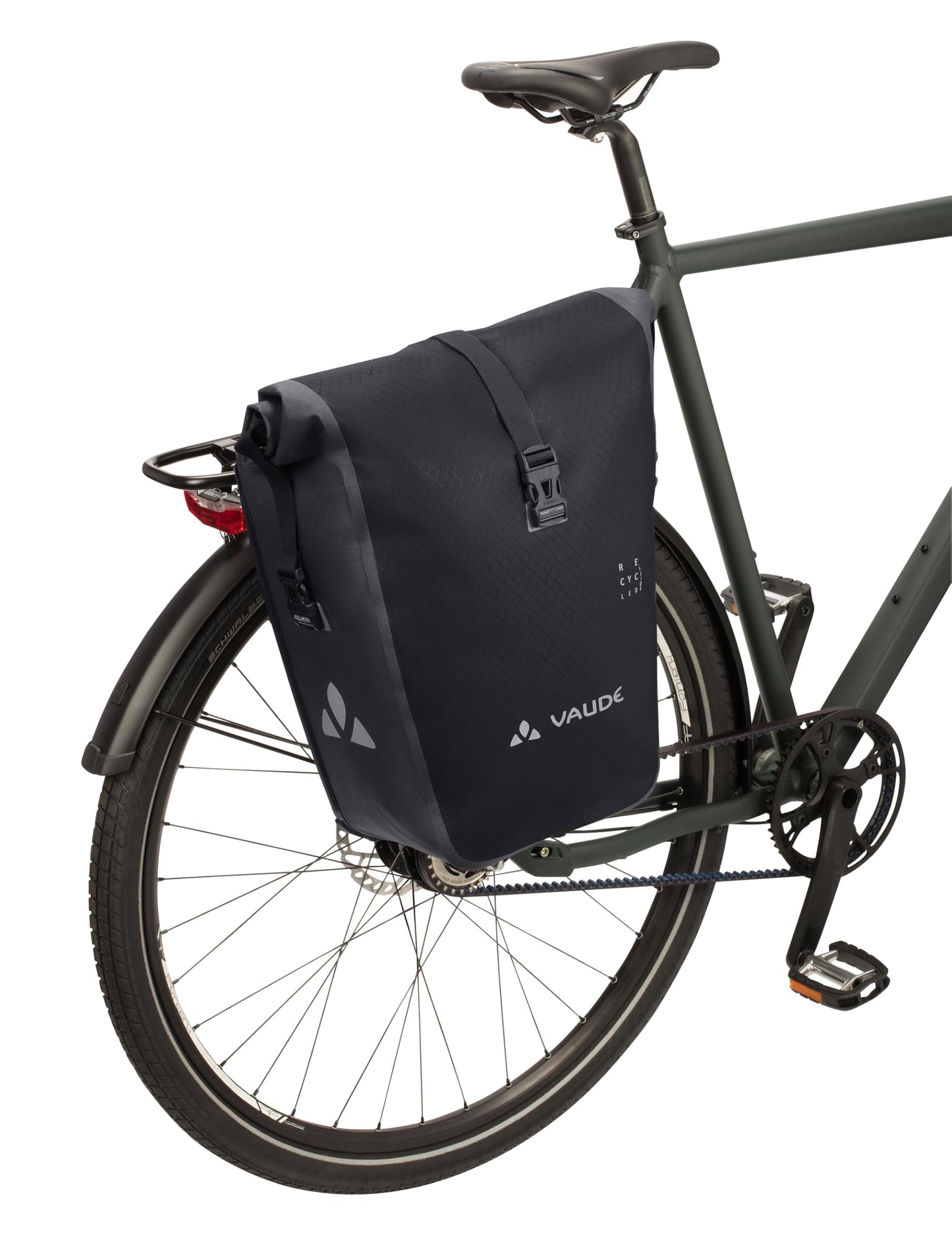VAUDE bicycle bag for luggage rack Aqua Back Single 1 x 24 L, rear wheel bag waterproof, bicycle luggage rack bag at the back, easy attachment - Made in Germany, black - 12413