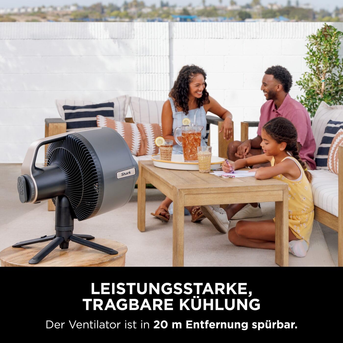 Shark FlexBreeze Pro Mist Cordless Indoor/Outdoor Fan with Spray System, Portable Spray Tank, 20m, Stand & Table Fan, 5 Speed Settings, Quiet, Remote Control, Anthracite FA300EU