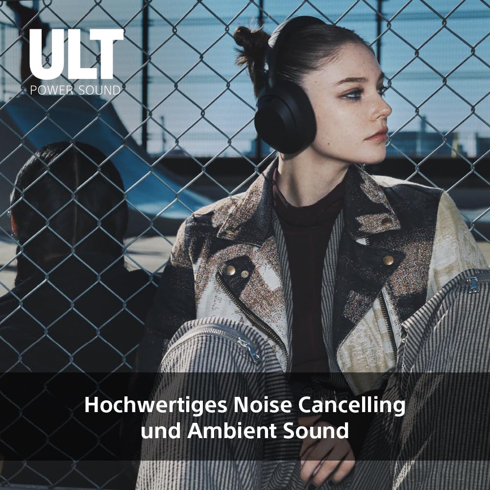 Sony ULT WEAR - Wireless headphones with noise canceling, ULT power sound, ultimate deep bass, same processor as WH-1000XM5, clear calls, 30 hours of battery life, iOS and Android - Black - WHULT900NB.CE7