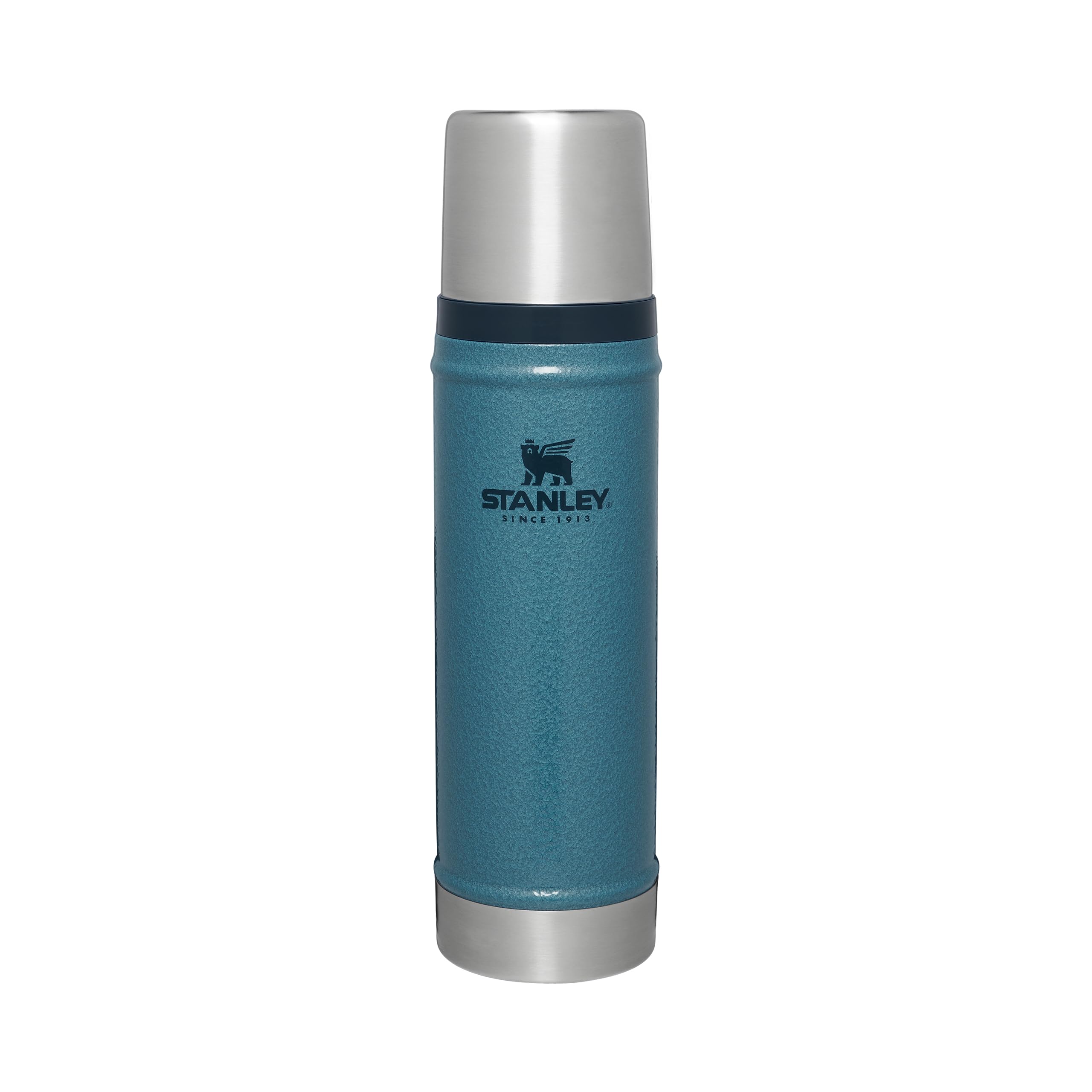 Stanley 1913 Classic Legendary Thermos Bottle 0.59L - Thermos Keeps Hot or Cold for 18 Hours - Stainless Steel Thermos Flask - BPA Free - Dishwasher Safe - Hammertone Lake - 10-11345-043