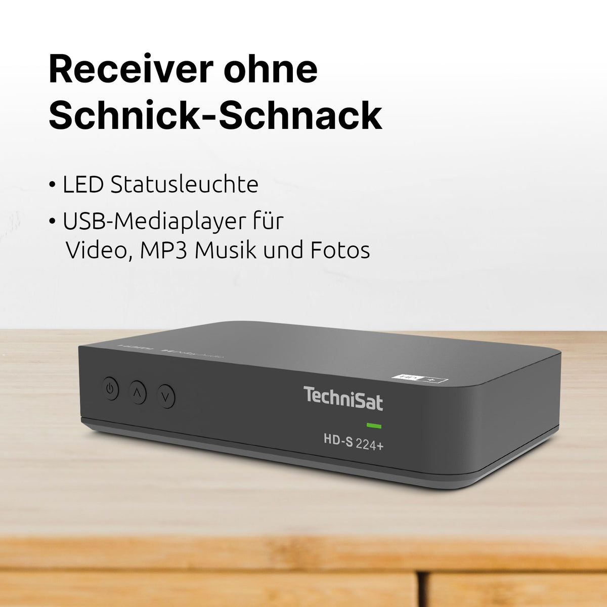 TechniSat HD-S 224+ - Receiver compact HD-Sateliți, DVB-S 2, negru - 0000/4815