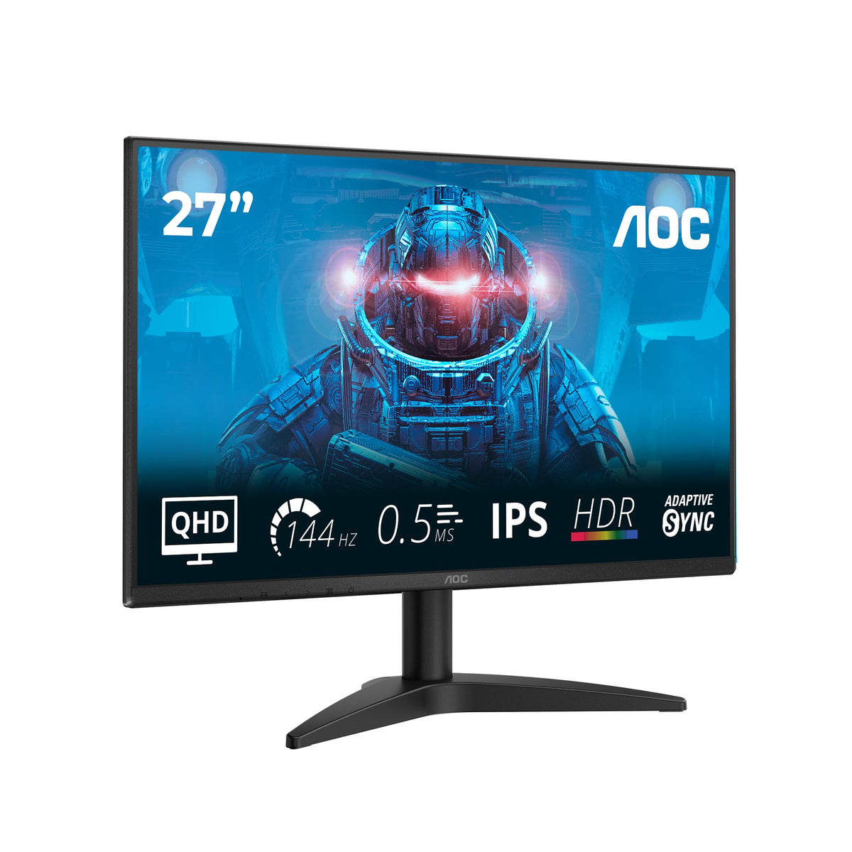 AOC Q27B36X Monitor de gaming WQHD de 27 inch, 144Hz, panou IPS, 4ms GtG, HDR10, (2560x1440 HDMI 1x 2.0 DP 1x 1.4) negru