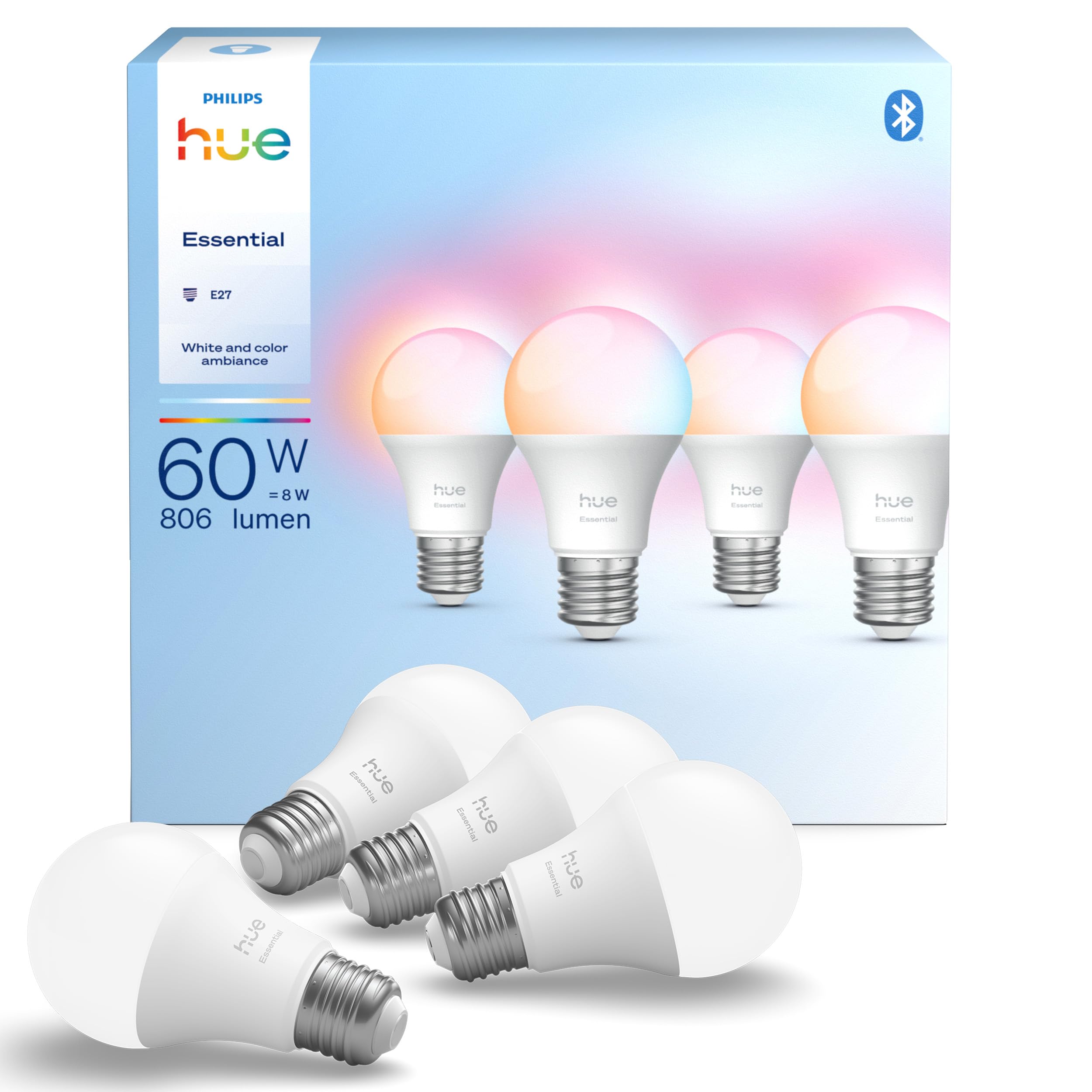 Philips Hue Essential A60 E27 4-Pack 39230400