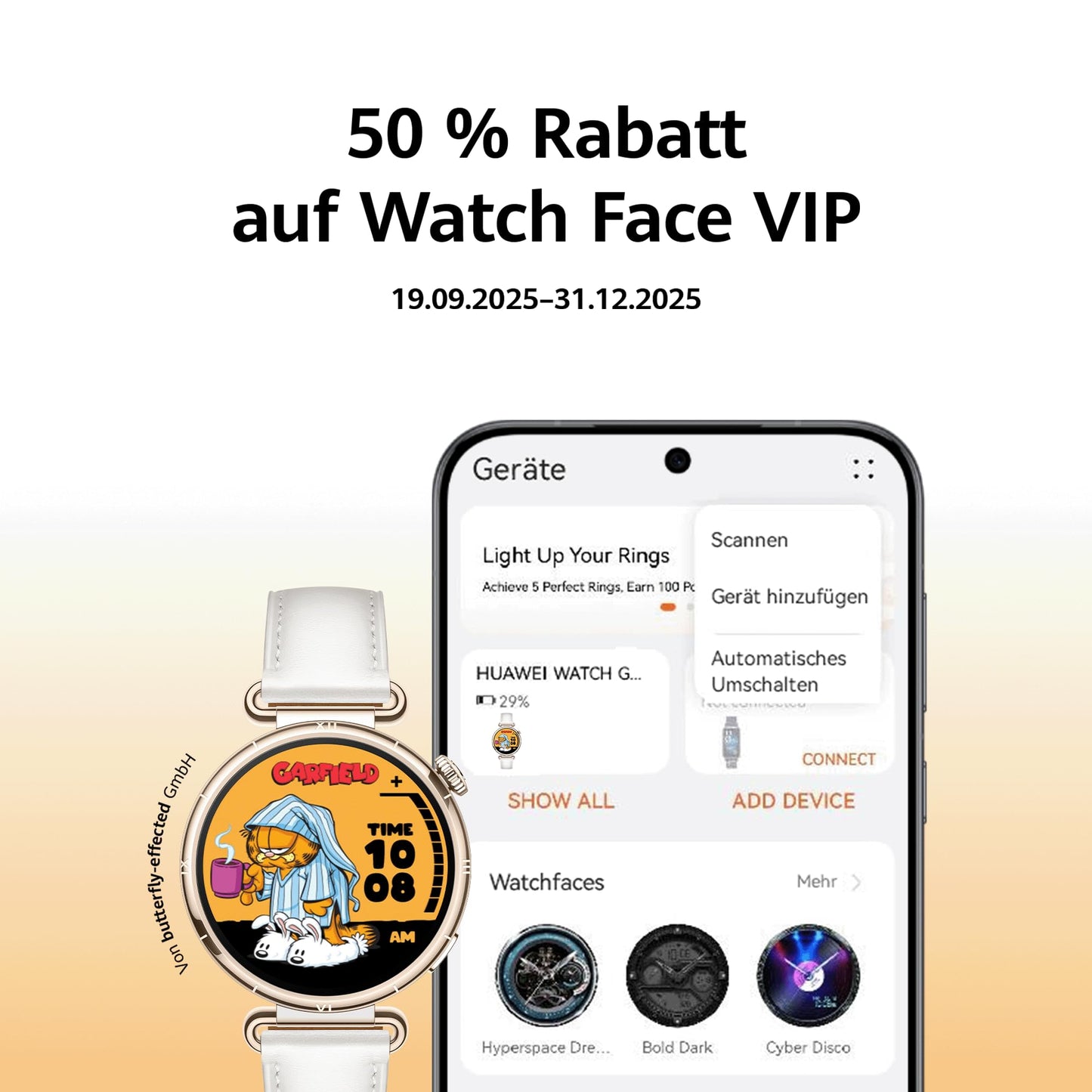 HUAWEI Watch GT 6 Smartwatch, GPS, AMOLED touchscreen, up to 14 days battery, 100+ sports modes, compatible with Android™ & iOS, health monitoring, emotional well-being, gold, 41mm - Konsu-B19M
