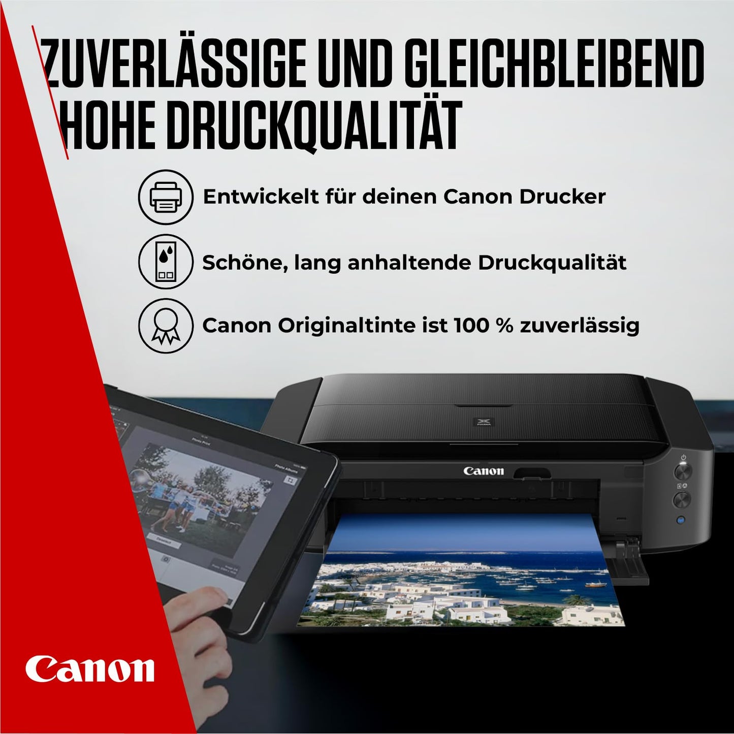 Canon Ink Cartridges & Paper Multipack - PG-575/CL-576 Original Printer Cartridges Pack of 2 (1 x Black, 1 x Color) & 4x6 Photo Paper (50 Sheets) - 5438C004